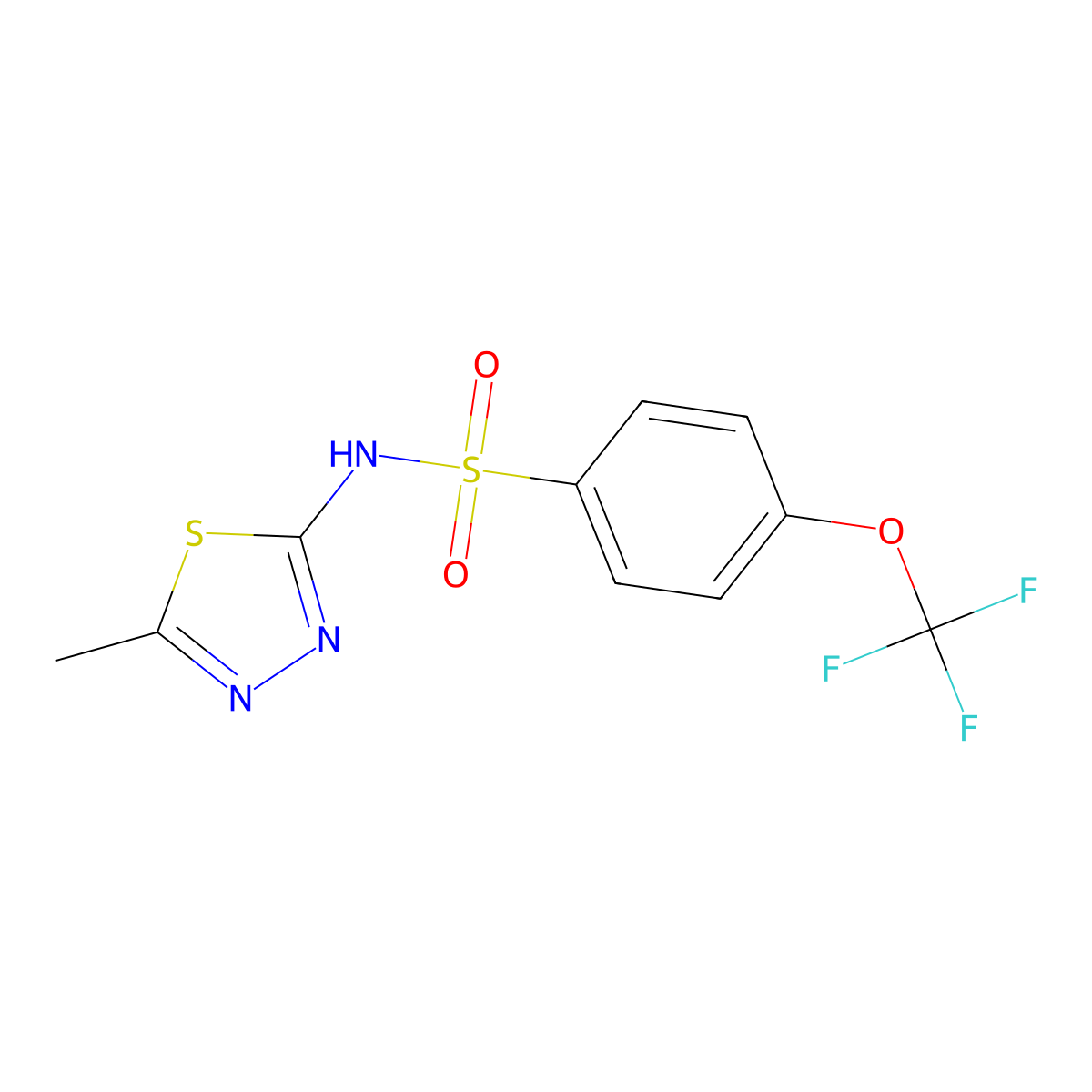 N-(5-methyl-1,3,4-thiadiazol-2-yl)-4-(trifluoromethoxy)benzenesulfonamide molecular structure, CAS 263563-43-5