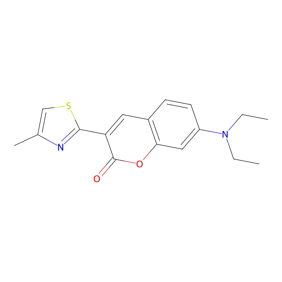7-(diethylamino)-3-(4-methyl-1,3-thiazol-2-yl)-2H-chromen-2-one molecular structure, CAS 263563-78-6