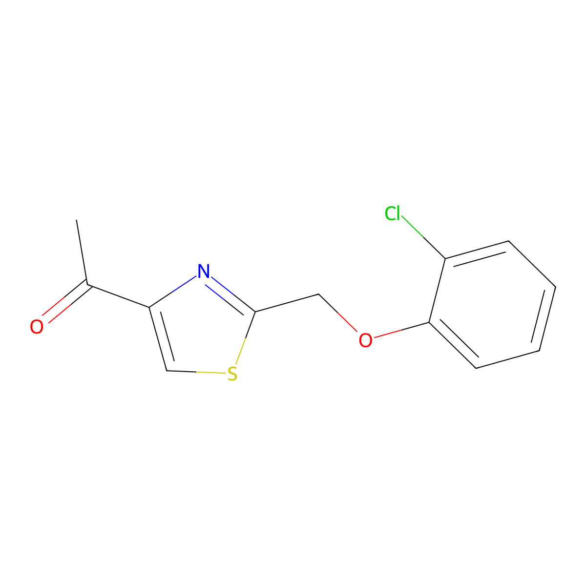 1-{2-[(2-Chlorophenoxy)methyl]-1,3-thiazol-4-yl}ethan-1-one molecular structure, CAS 263564-17-6