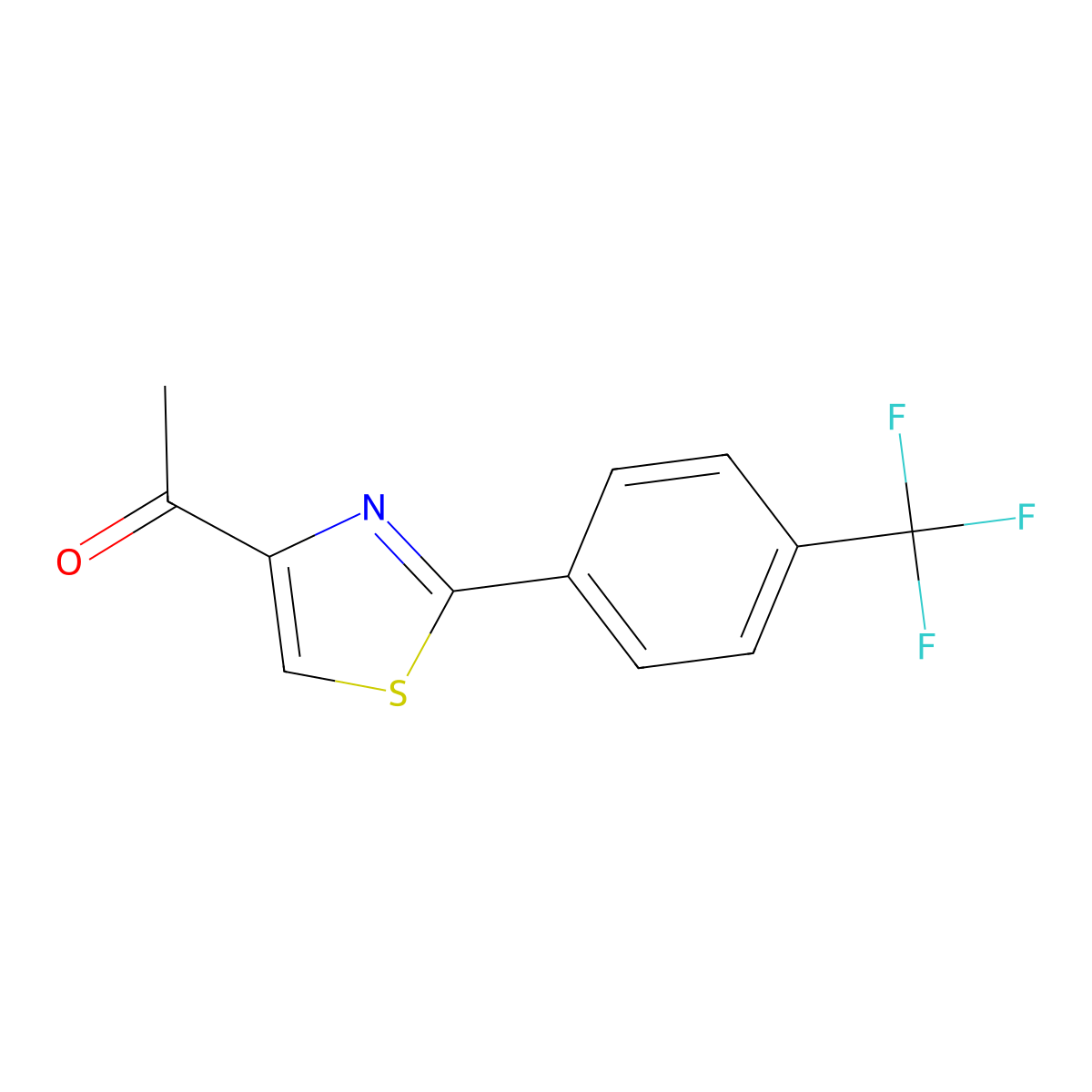 1-(2-[4-(Trifluoromethyl)phenyl]-1,3-thiazol-4-yl)ethan-1-one molecular structure, CAS 263564-37-0
