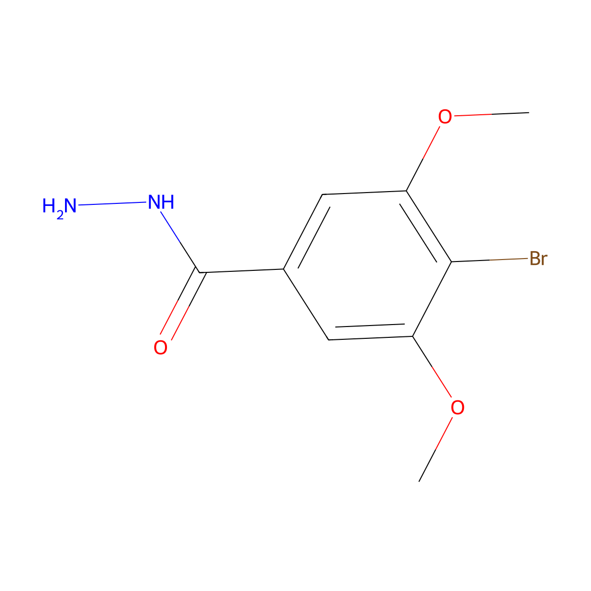 4-Bromo-3,5-dimethoxybenzohydrazide molecular structure, CAS 263567-38-0