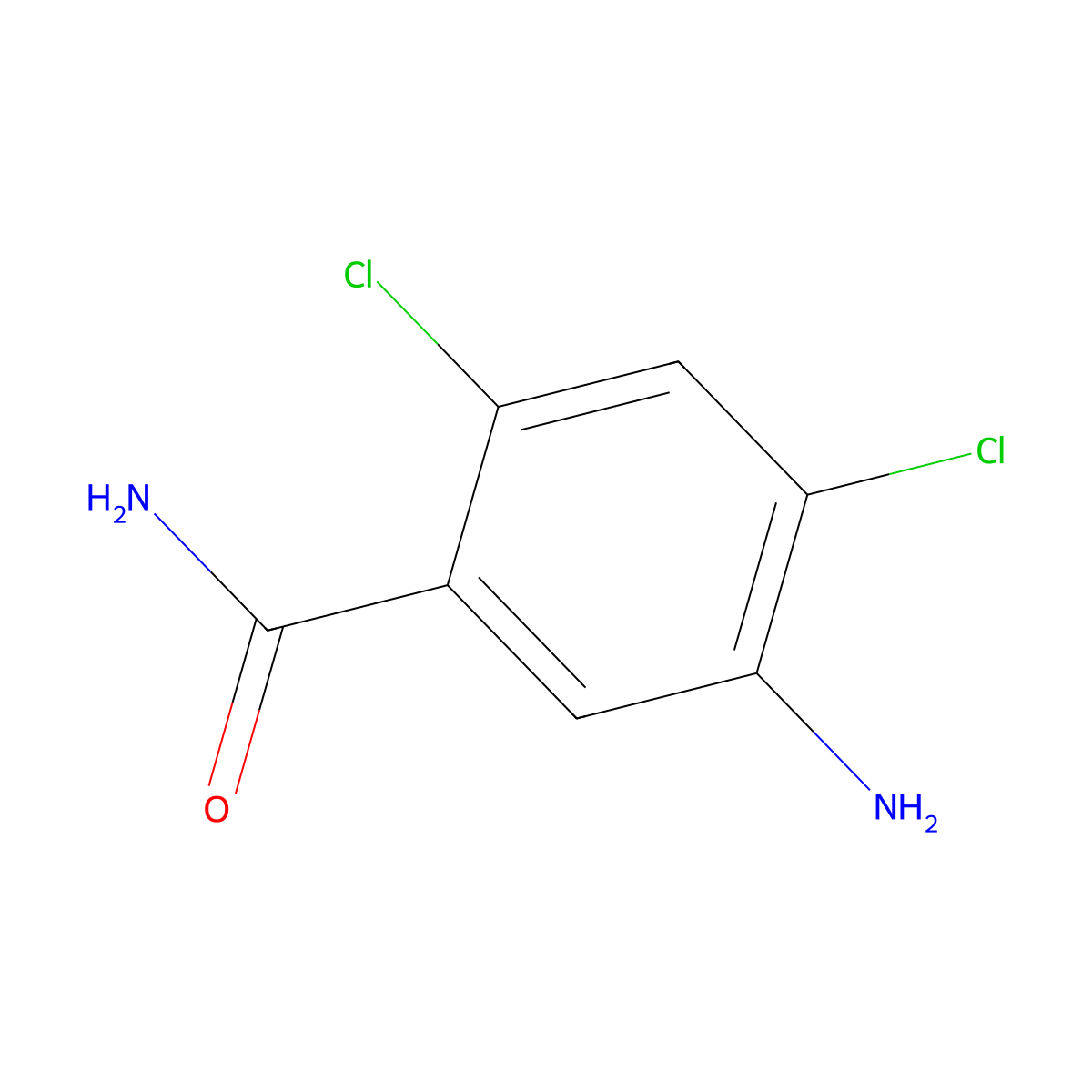 5-Amino-2,4-dichlorobenzamide molecular structure, CAS 26358-37-2