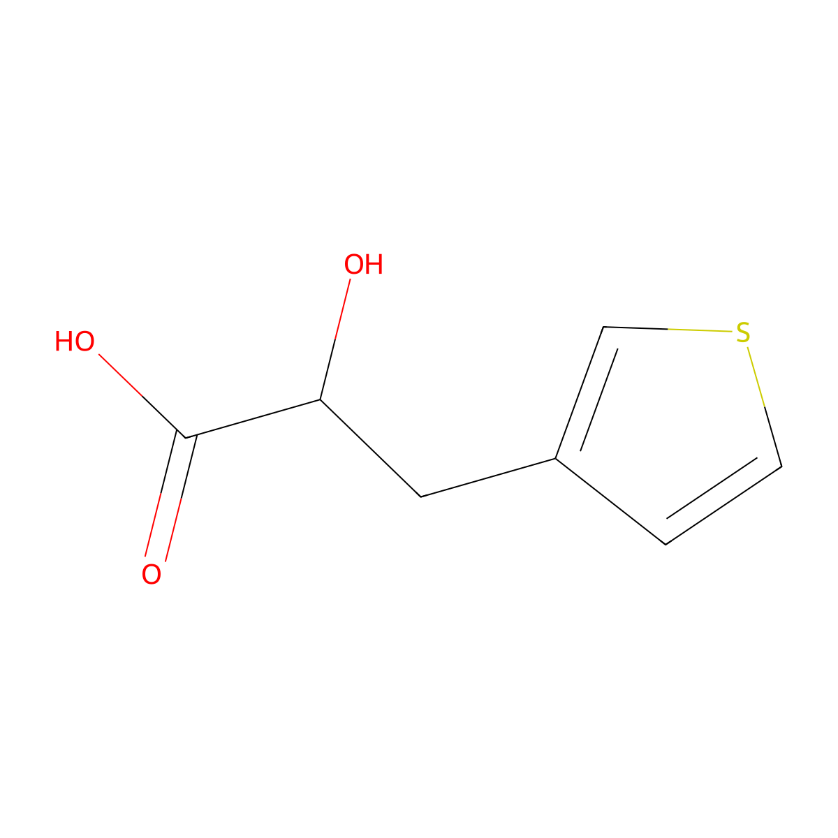 2-Hydroxy-3-(thiophen-3-yl)propanoic acid molecular structure, CAS 26359-16-0