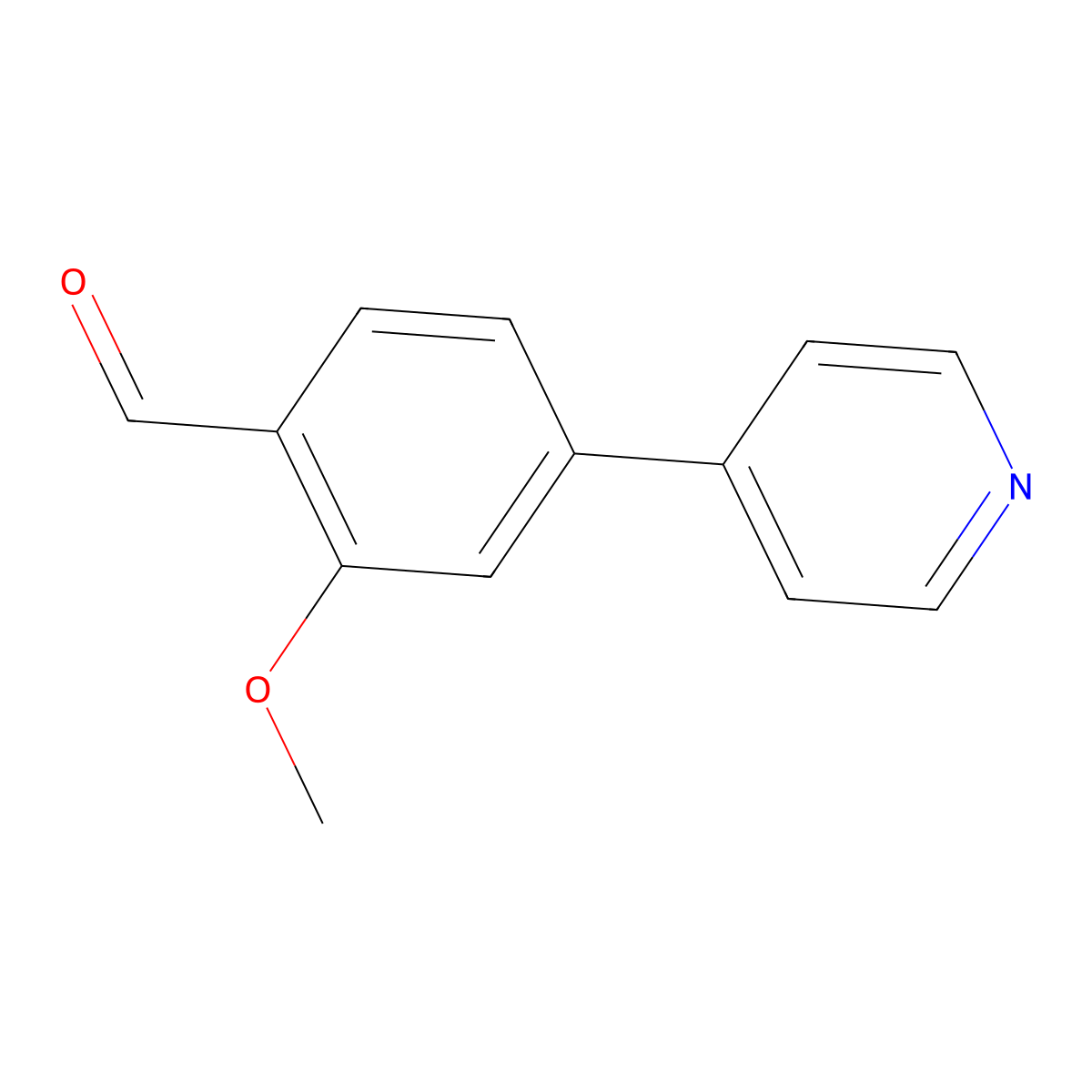 2-Methoxy-4-(pyridin-4-yl)benzaldehyde molecular structure, CAS 2635937-10-7