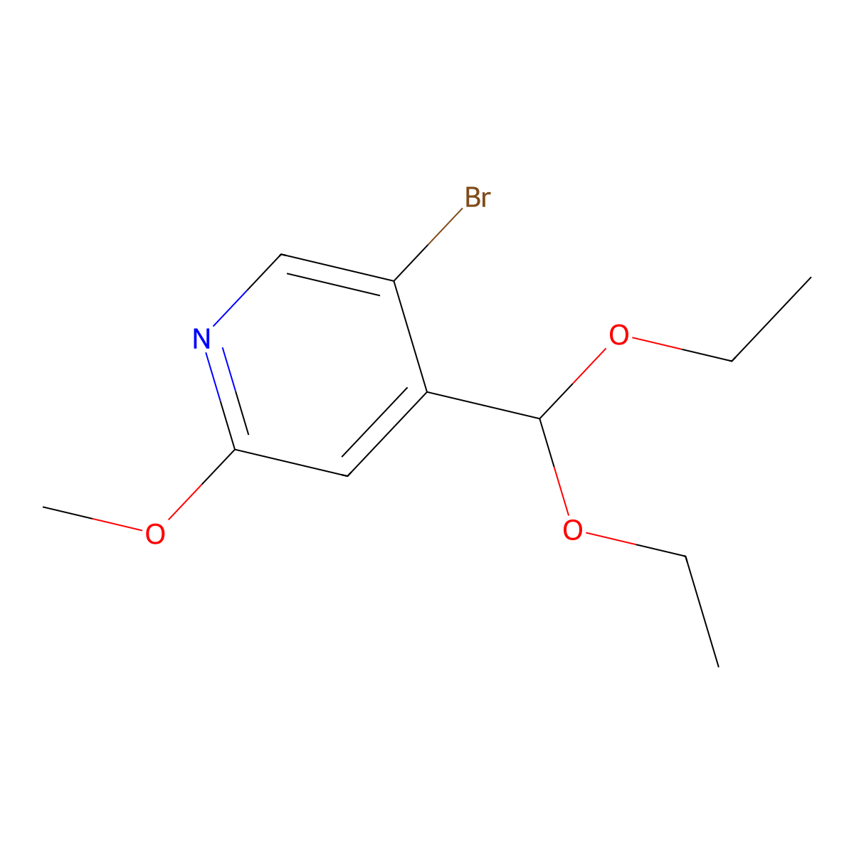 5-Bromo-4-(diethoxymethyl)-2-methoxypyridine molecular structure, CAS 2635937-11-8