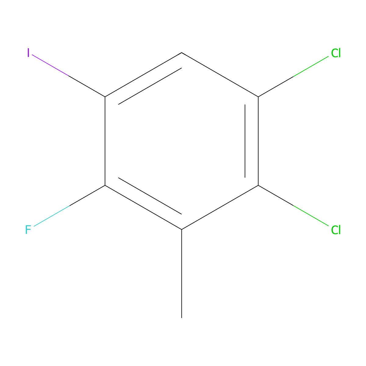 1,2-Dichloro-4-fluoro-5-iodo-3-methylbenzene molecular structure, CAS 2635937-13-0