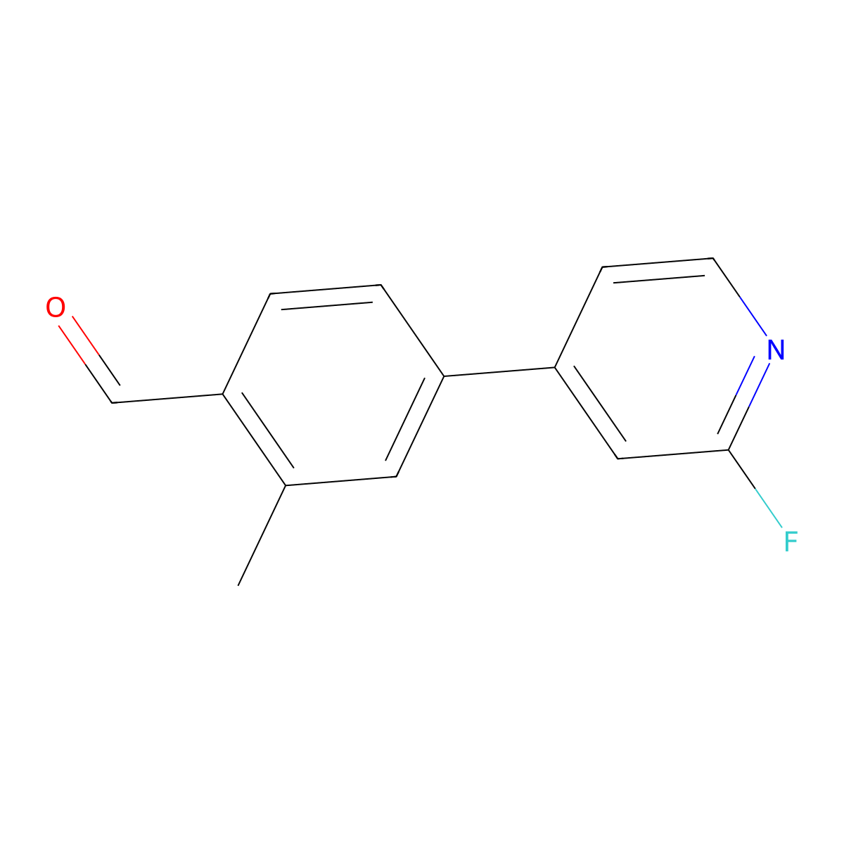 4-(2-Fluoropyridin-4-yl)-2-methylbenzaldehyde molecular structure, CAS 2635937-15-2
