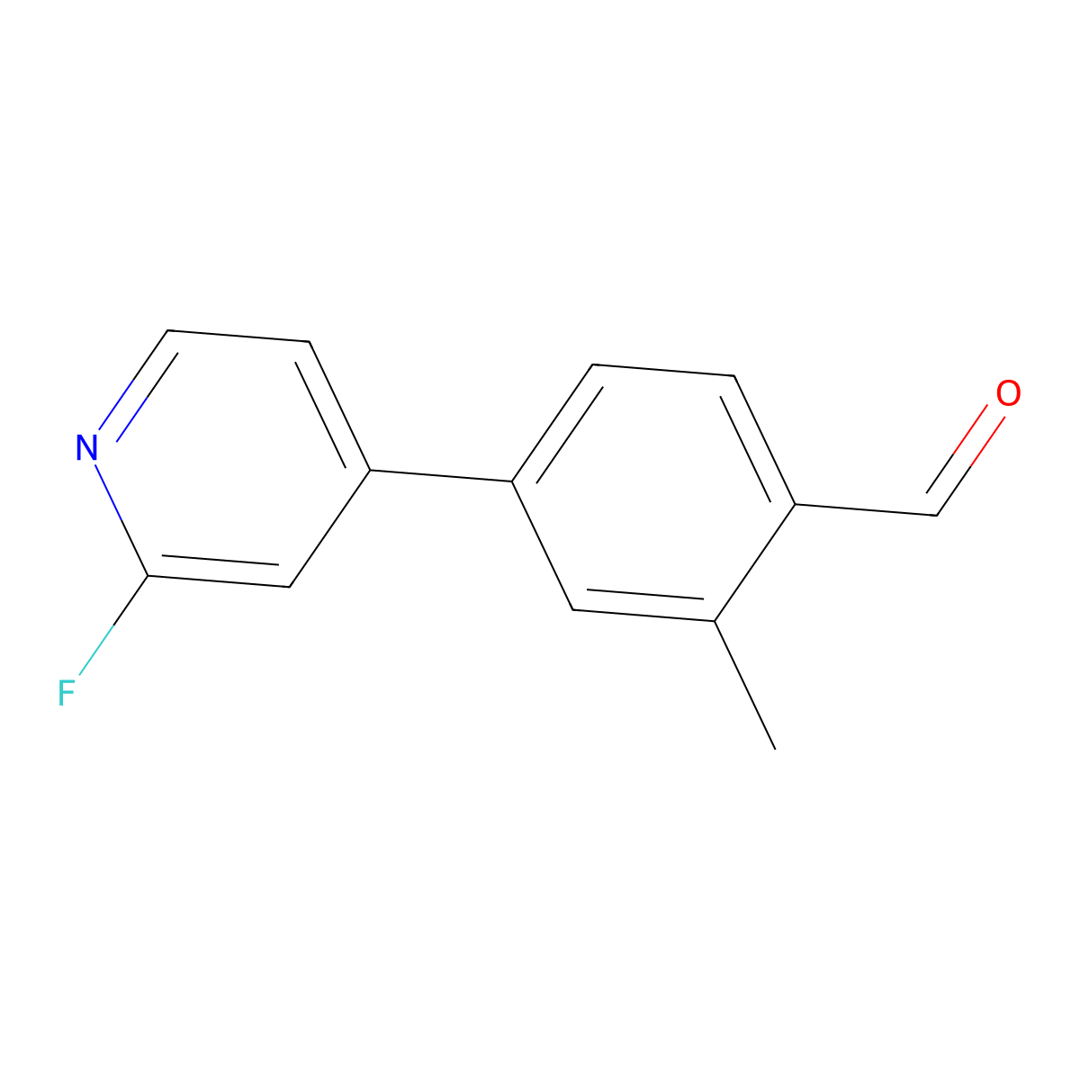 4-(2-Fluoropyridin-4-yl)-2-methylbenzaldehyde molecular structure, CAS 2635937-15-2