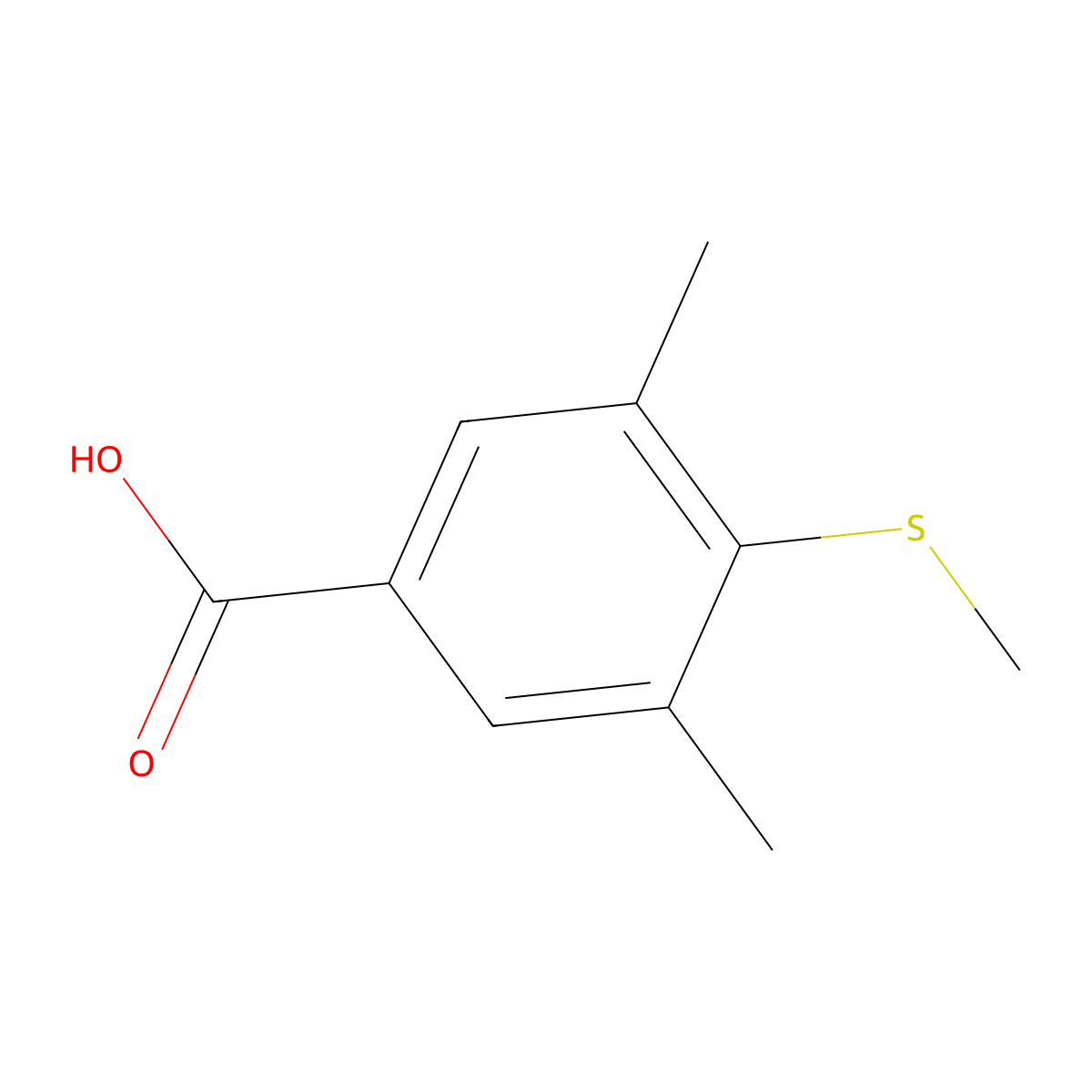 3,5-Dimethyl-4-(methylsulfanyl)benzoic acid molecular structure, CAS 2635937-16-3