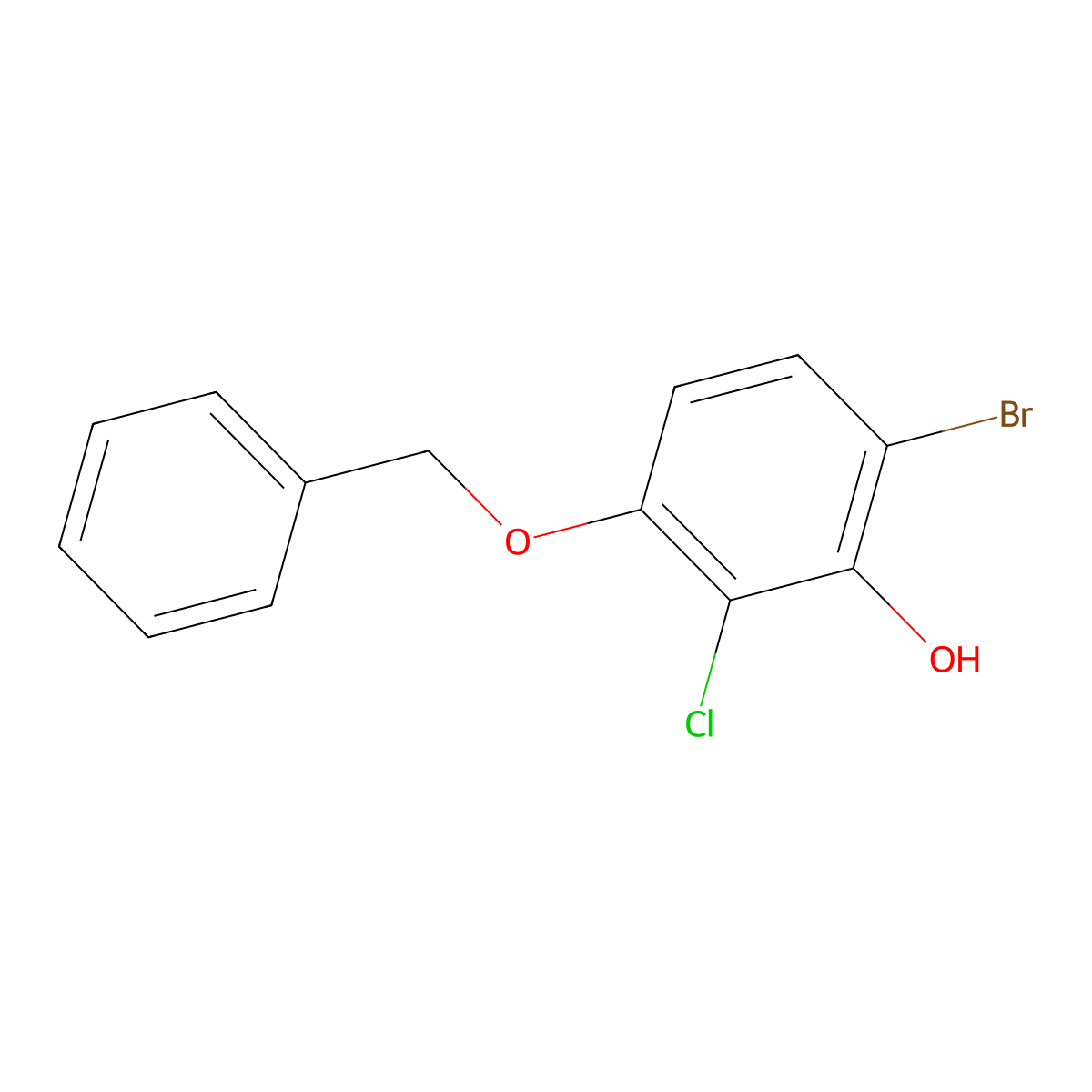 3-(Benzyloxy)-6-bromo-2-chlorophenol molecular structure, CAS 2635937-18-5