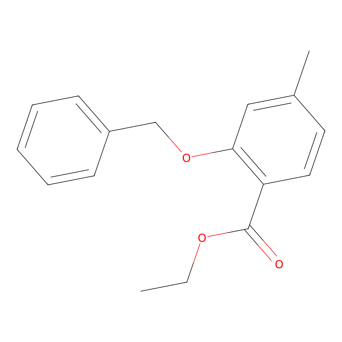 Ethyl 2-(benzyloxy)-4-methylbenzoate molecular structure, CAS 2635937-19-6