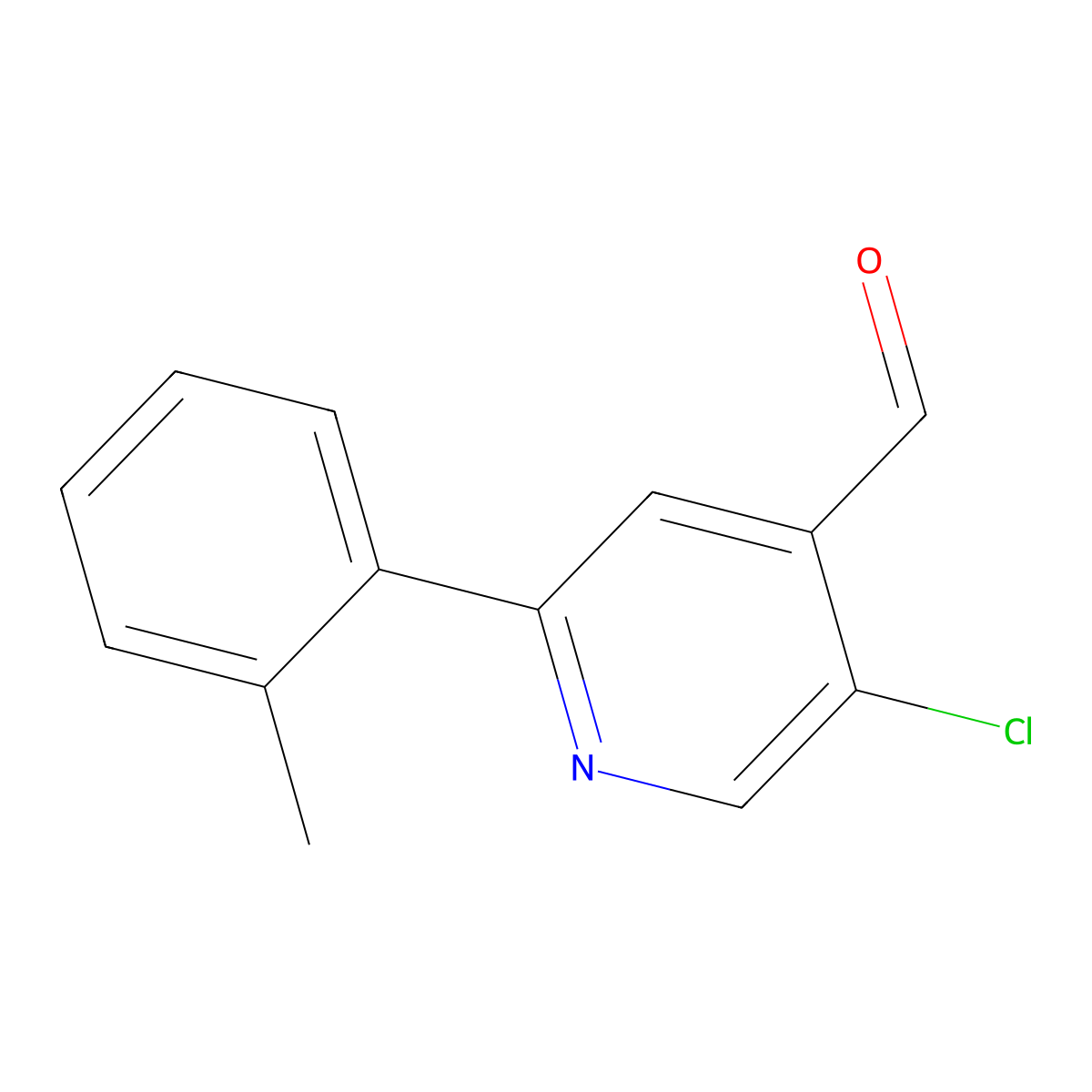 5-Chloro-2-(o-tolyl)isonicotinaldehyde molecular structure, CAS 2635937-20-9