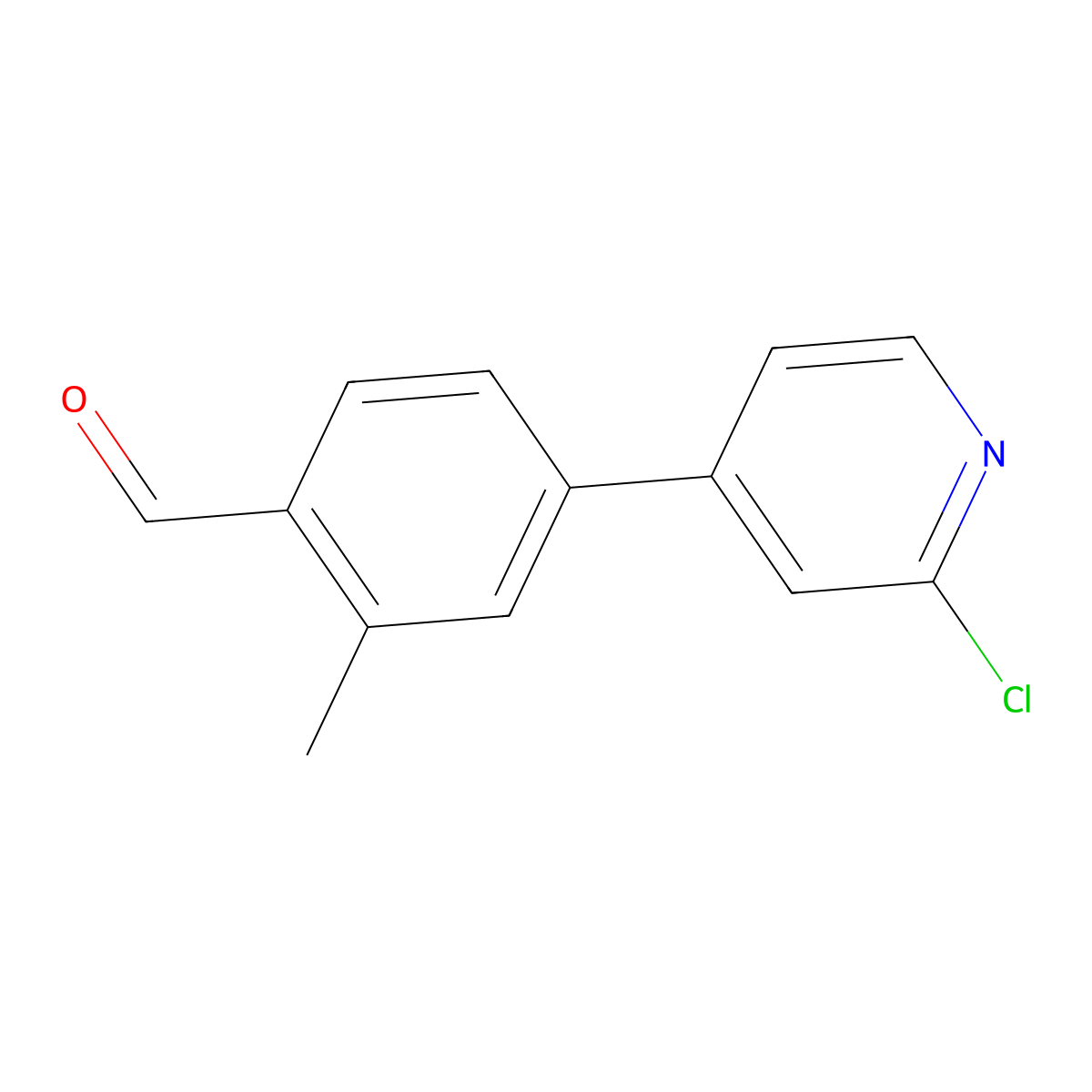 4-(2-Chloropyridin-4-yl)-2-methylbenzaldehyde molecular structure, CAS 2635937-29-8
