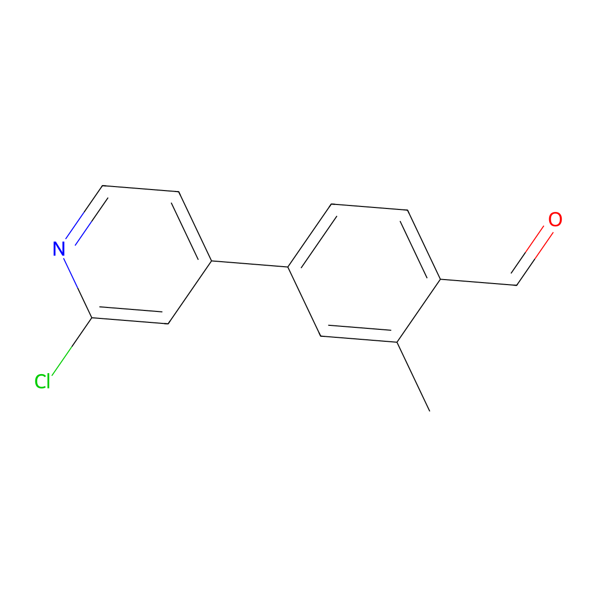 4-(2-Chloropyridin-4-yl)-2-methylbenzaldehyde molecular structure, CAS 2635937-29-8
