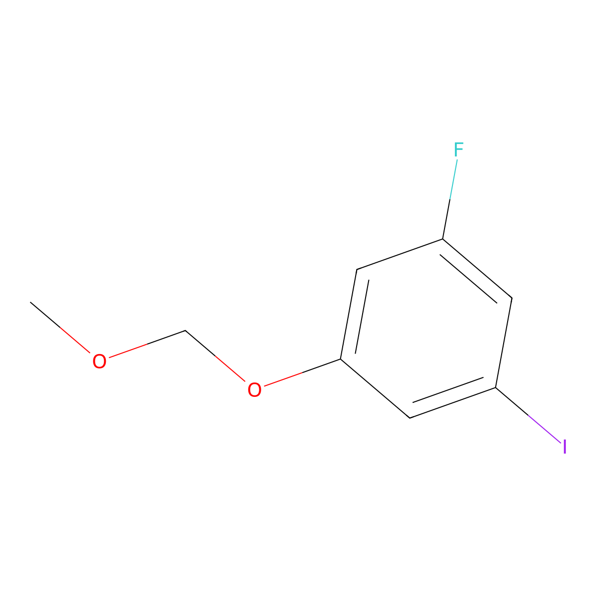 1-Fluoro-3-iodo-5-(methoxymethoxy)benzene molecular structure, CAS 2635937-30-1