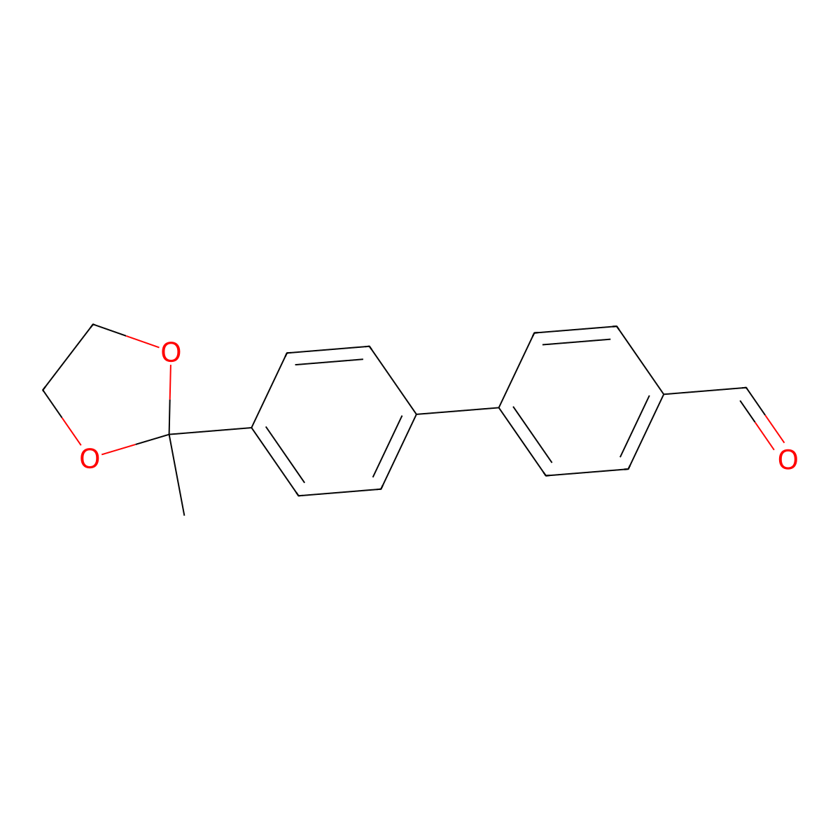 4'-(2-Methyl-1,3-dioxolan-2-yl)-[1,1'-biphenyl]-4-carbaldehyde molecular structure, CAS 2635937-32-3