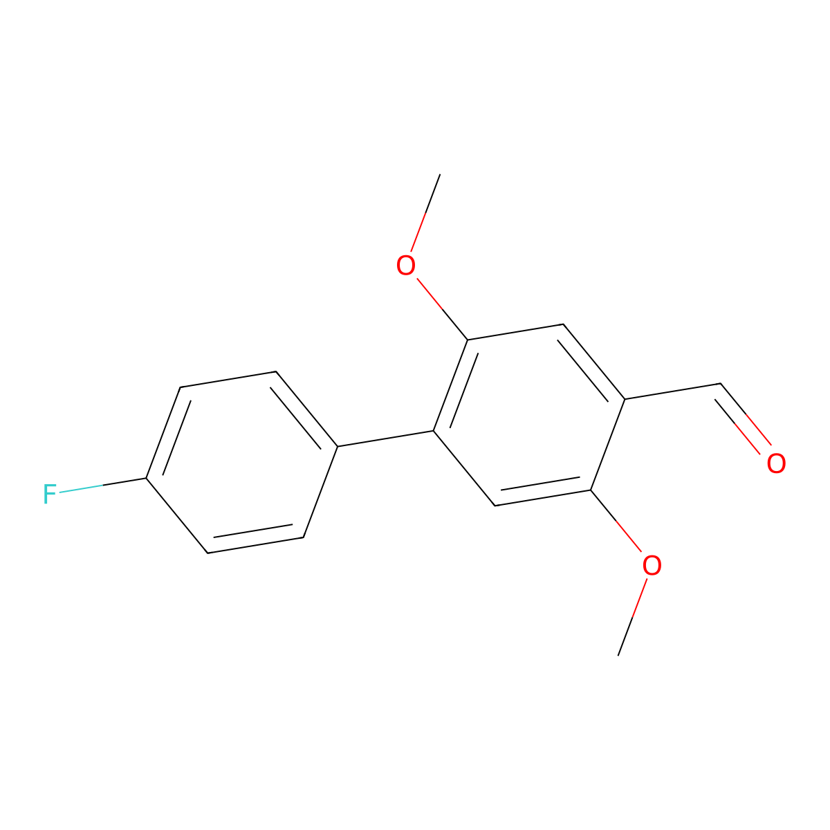 4'-Fluoro-2,5-dimethoxy-[1,1'-biphenyl]-4-carbaldehyde molecular structure, CAS 2635937-44-7