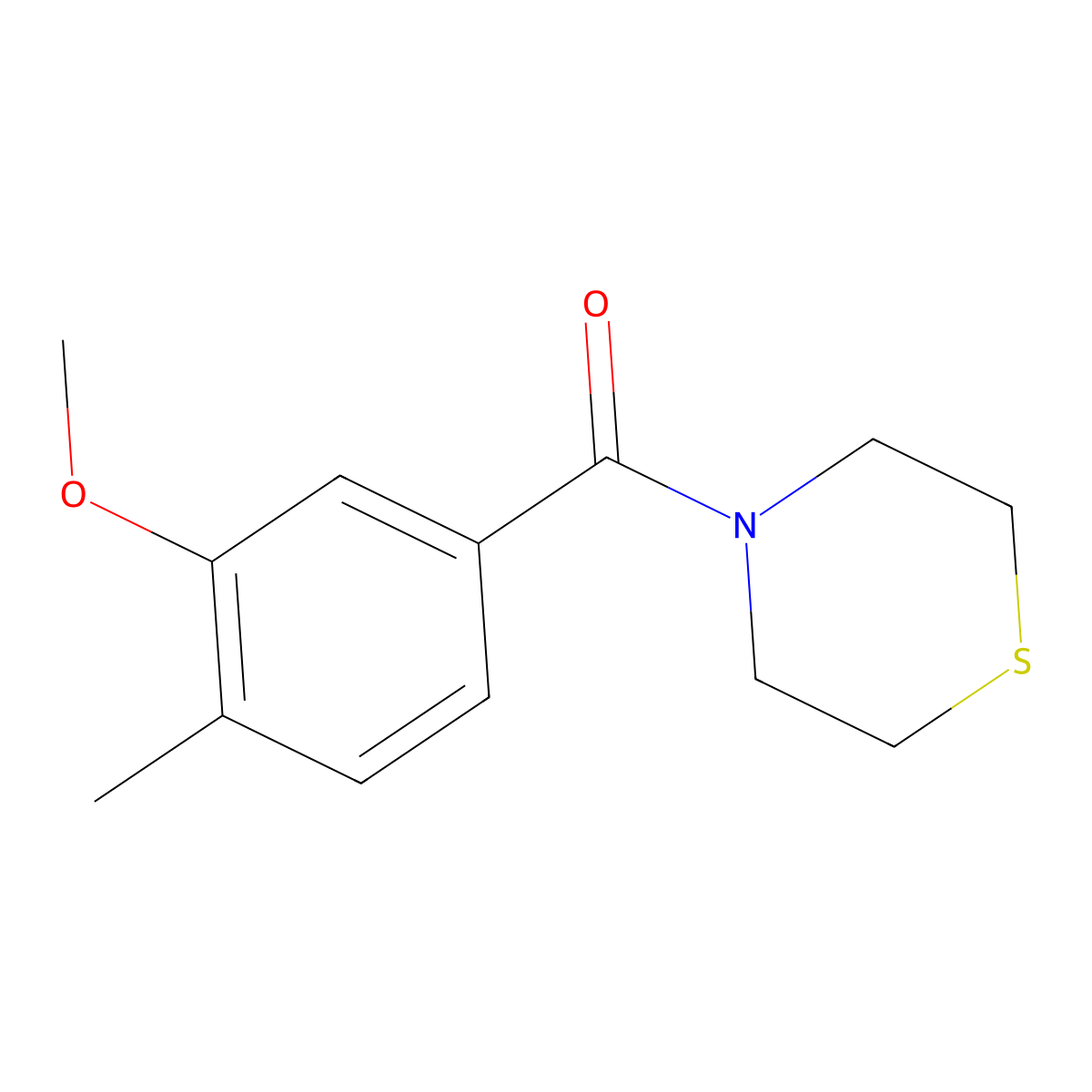 (3-Methoxy-4-methylphenyl)(thiomorpholino)methanone molecular structure, CAS 2635937-48-1