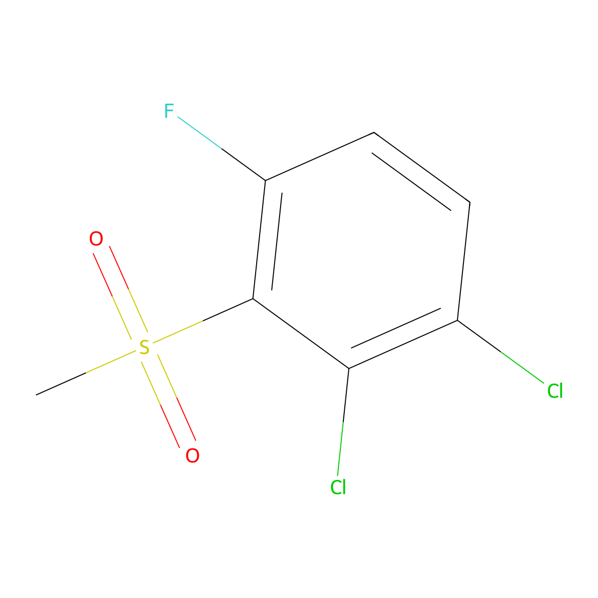 1,2-Dichloro-4-fluoro-3-(methylsulfonyl)benzene molecular structure, CAS 2635937-49-2