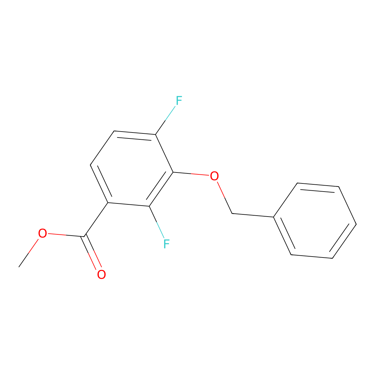 Methyl 3-(benzyloxy)-2,4-difluorobenzoate molecular structure, CAS 2635937-53-8