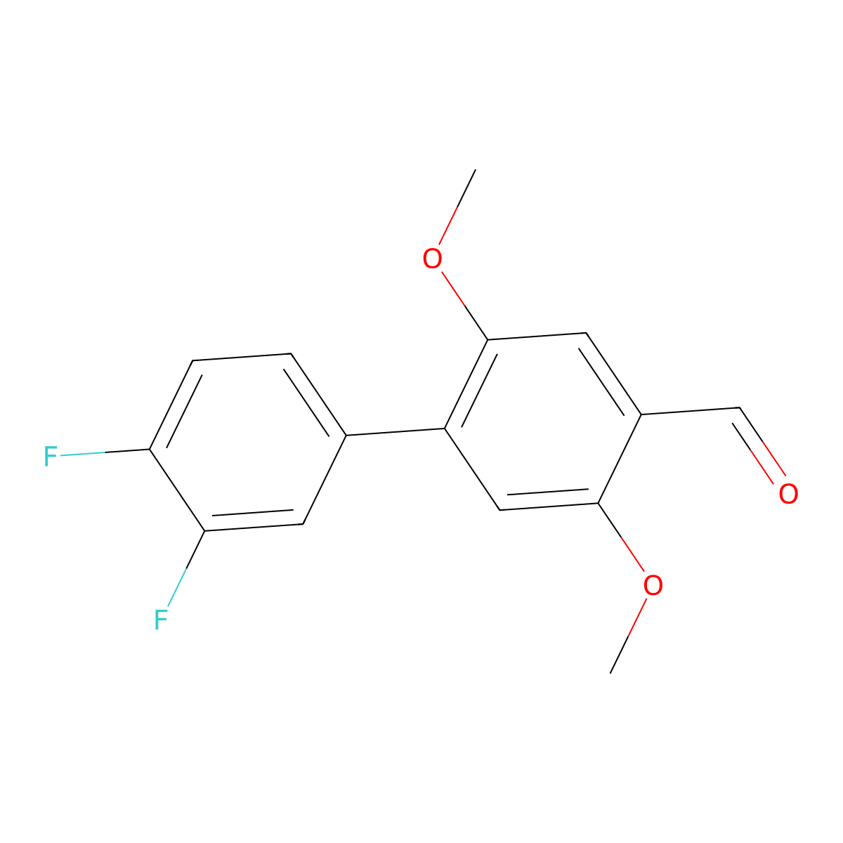 3',4'-Difluoro-2,5-dimethoxy-[1,1'-biphenyl]-4-carbaldehyde molecular structure, CAS 2635937-58-3