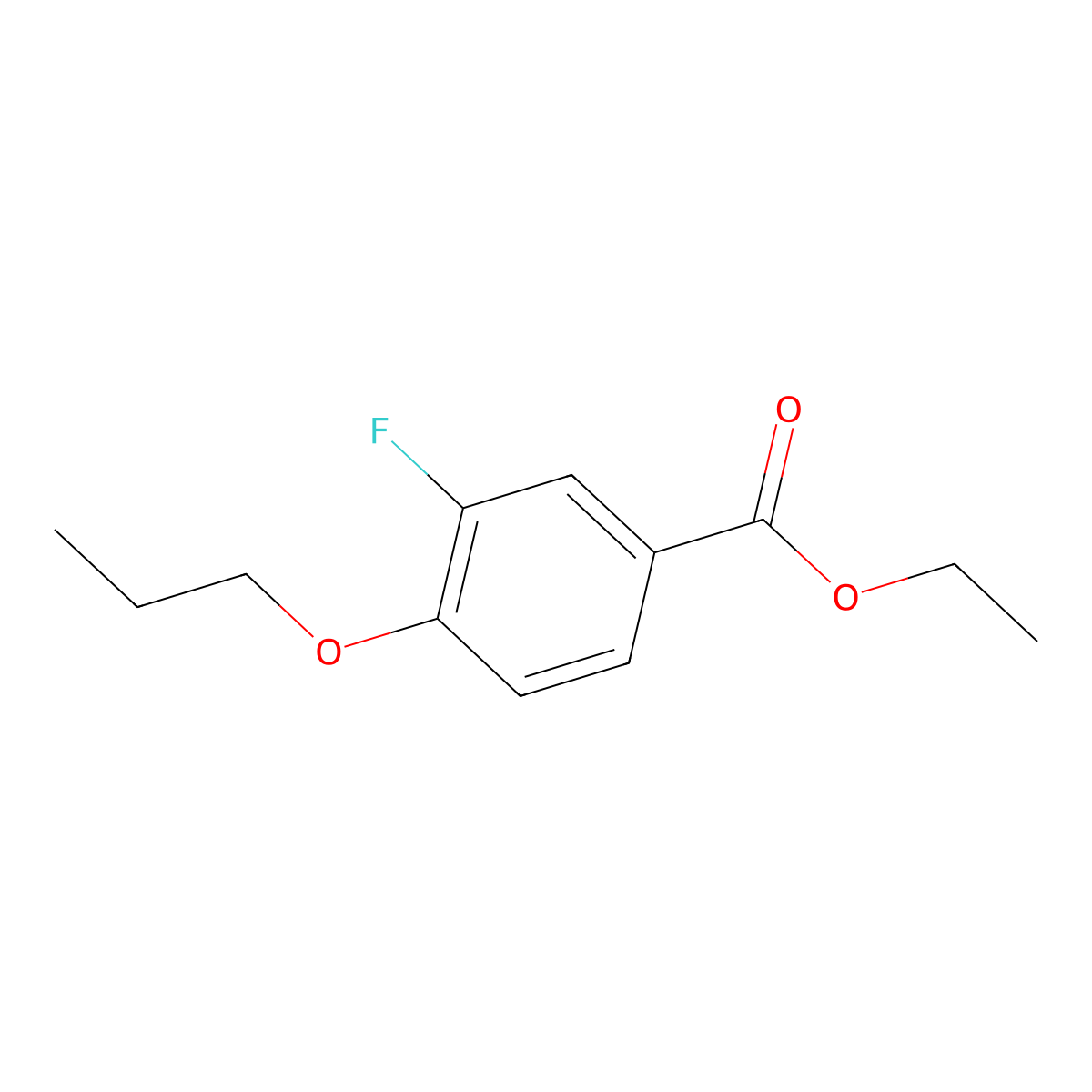 Ethyl 3-fluoro-4-propoxybenzoate molecular structure, CAS 2635937-59-4
