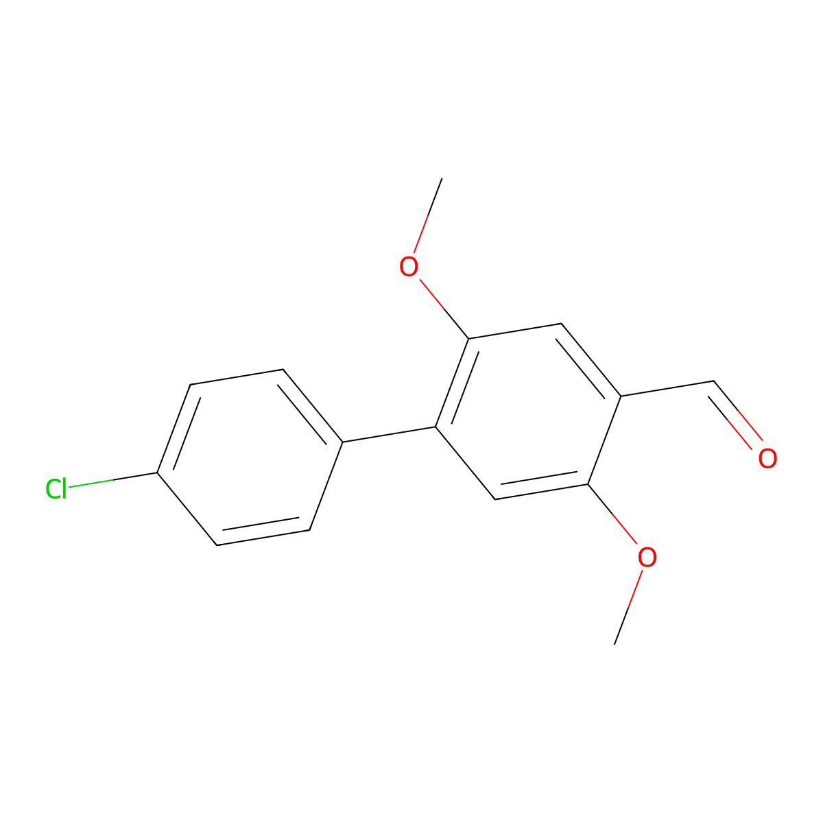 4'-Chloro-2,5-dimethoxy-[1,1'-biphenyl]-4-carbaldehyde molecular structure, CAS 2635937-61-8