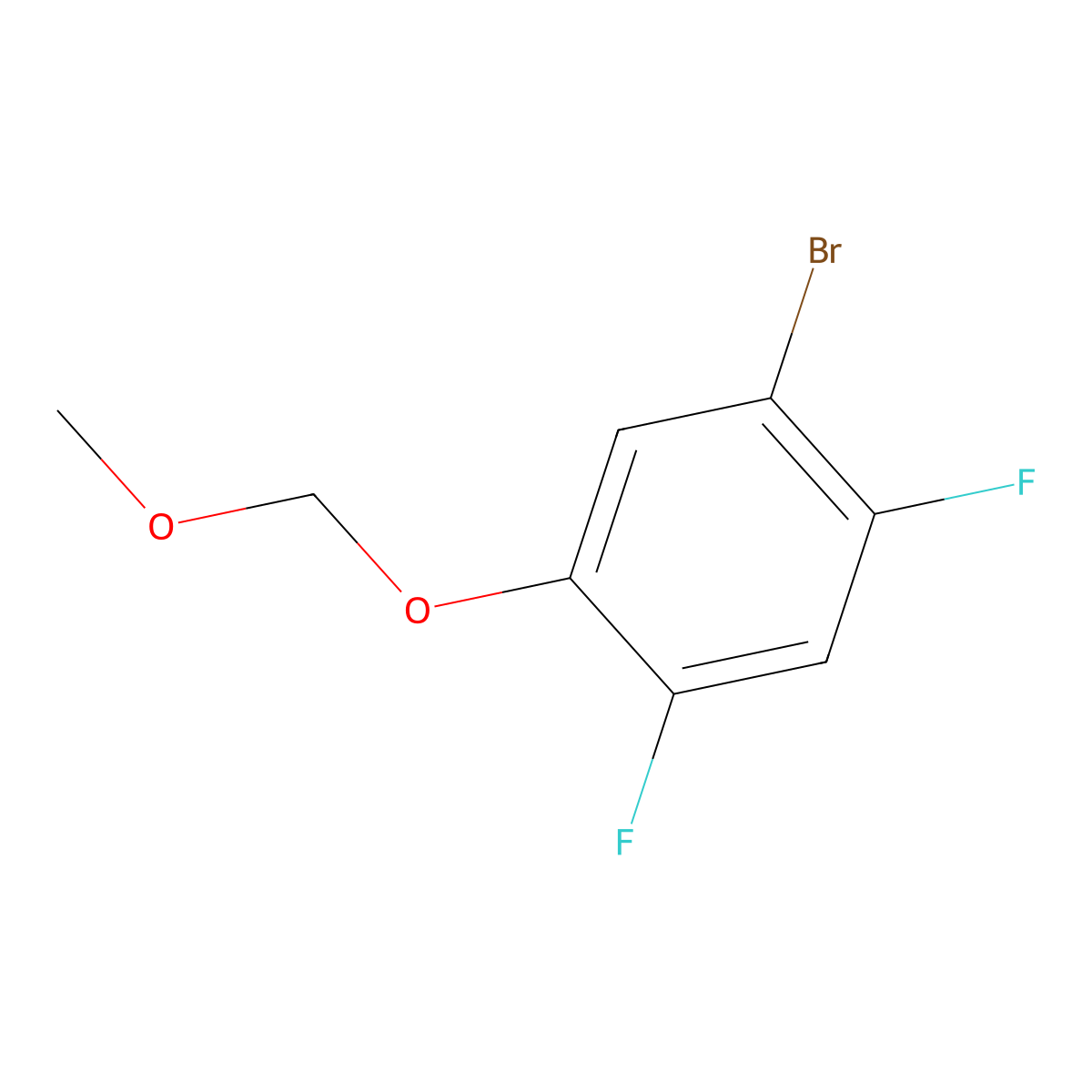 1-Bromo-2,4-difluoro-5-(methoxymethoxy)benzene molecular structure, CAS 2635937-62-9