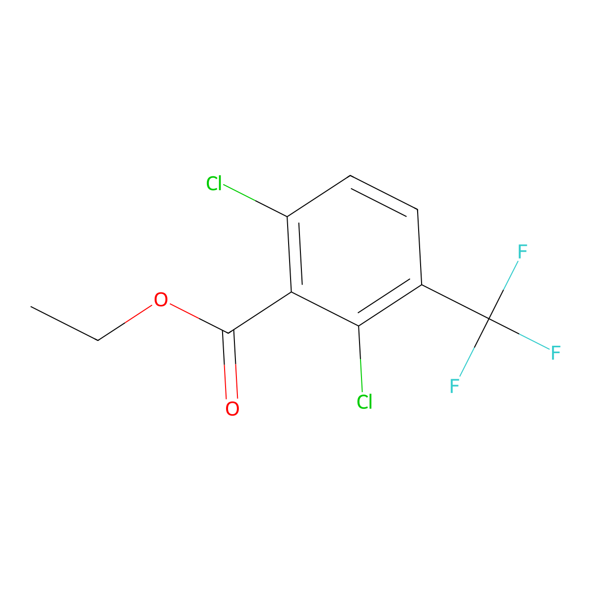 Ethyl 2,6-dichloro-3-(trifluoromethyl)benzoate molecular structure, CAS 2635937-63-0