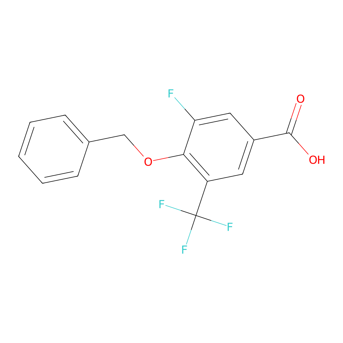4-(Benzyloxy)-3-fluoro-5-(trifluoromethyl)benzoic acid molecular structure, CAS 2635937-64-1