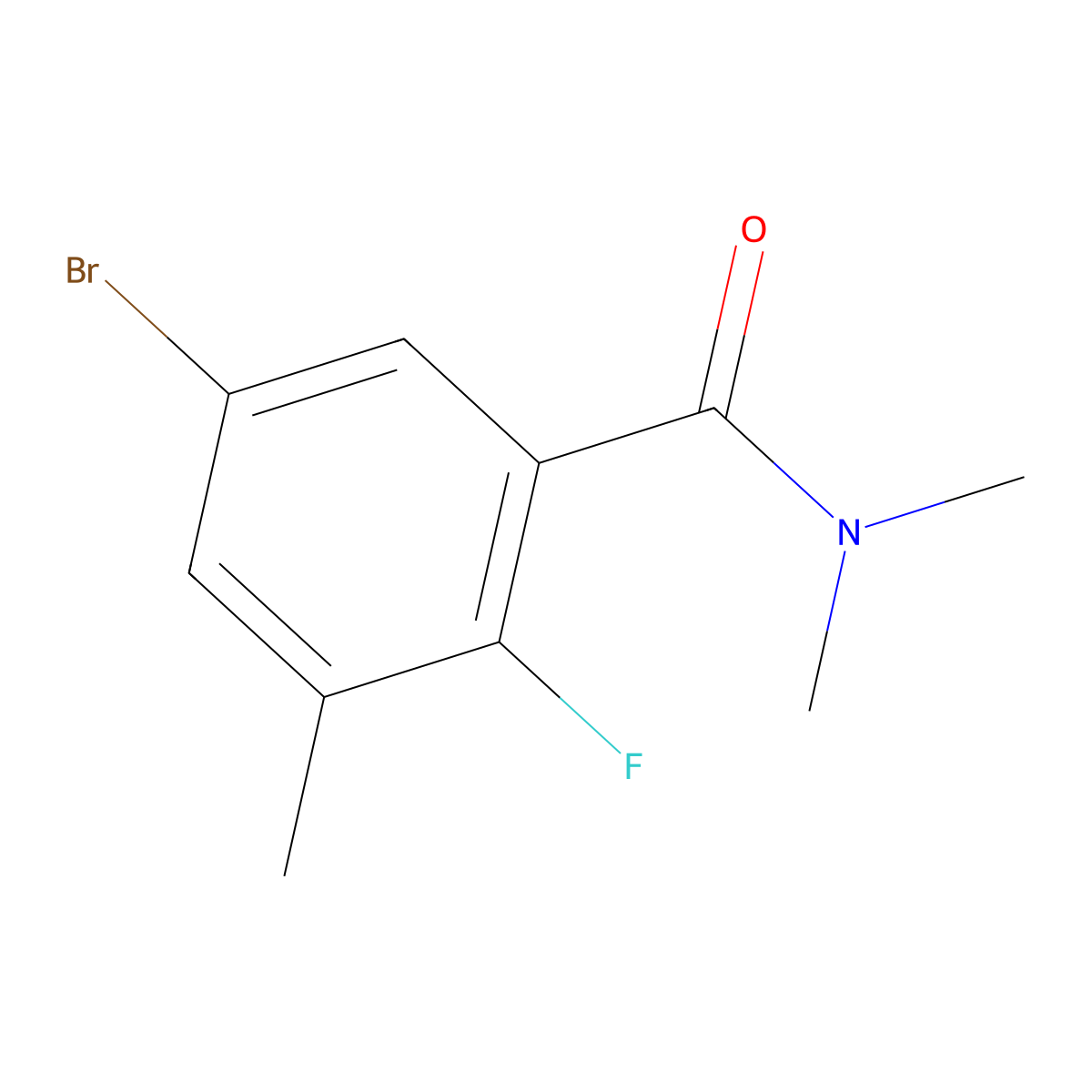 5-Bromo-2-fluoro-N,N,3-trimethylbenzamide molecular structure, CAS 2635937-65-2