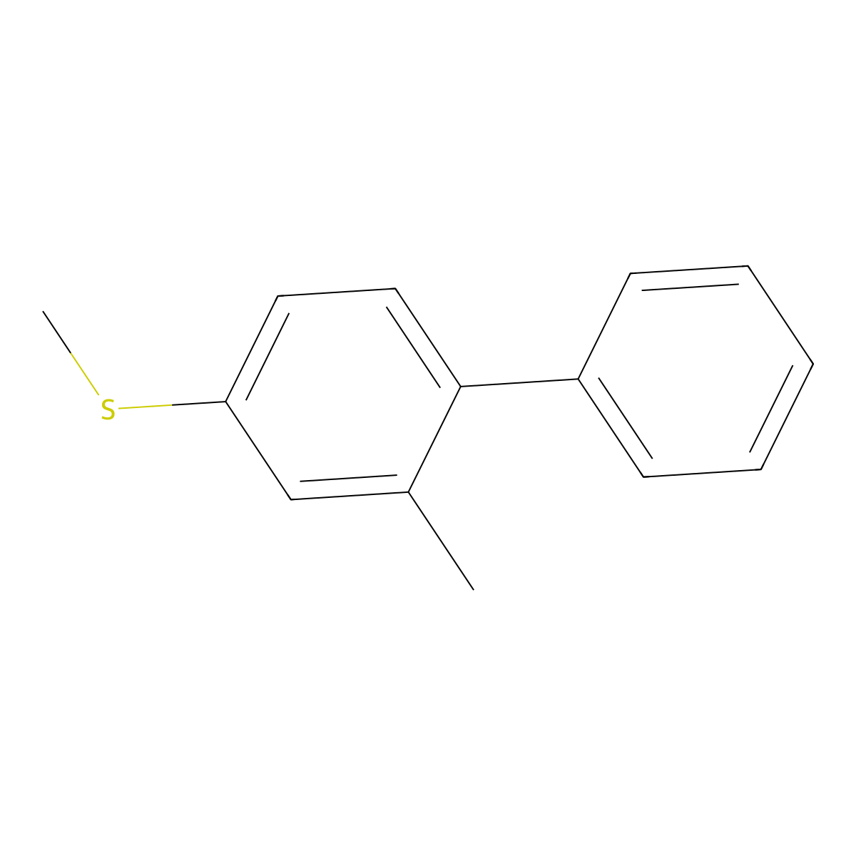 Methyl(2-methyl-[1,1'-biphenyl]-4-yl)sulfane molecular structure, CAS 2635937-67-4