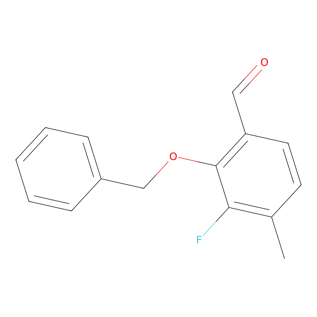 2-(Benzyloxy)-3-fluoro-4-methylbenzaldehyde molecular structure, CAS 2635937-68-5