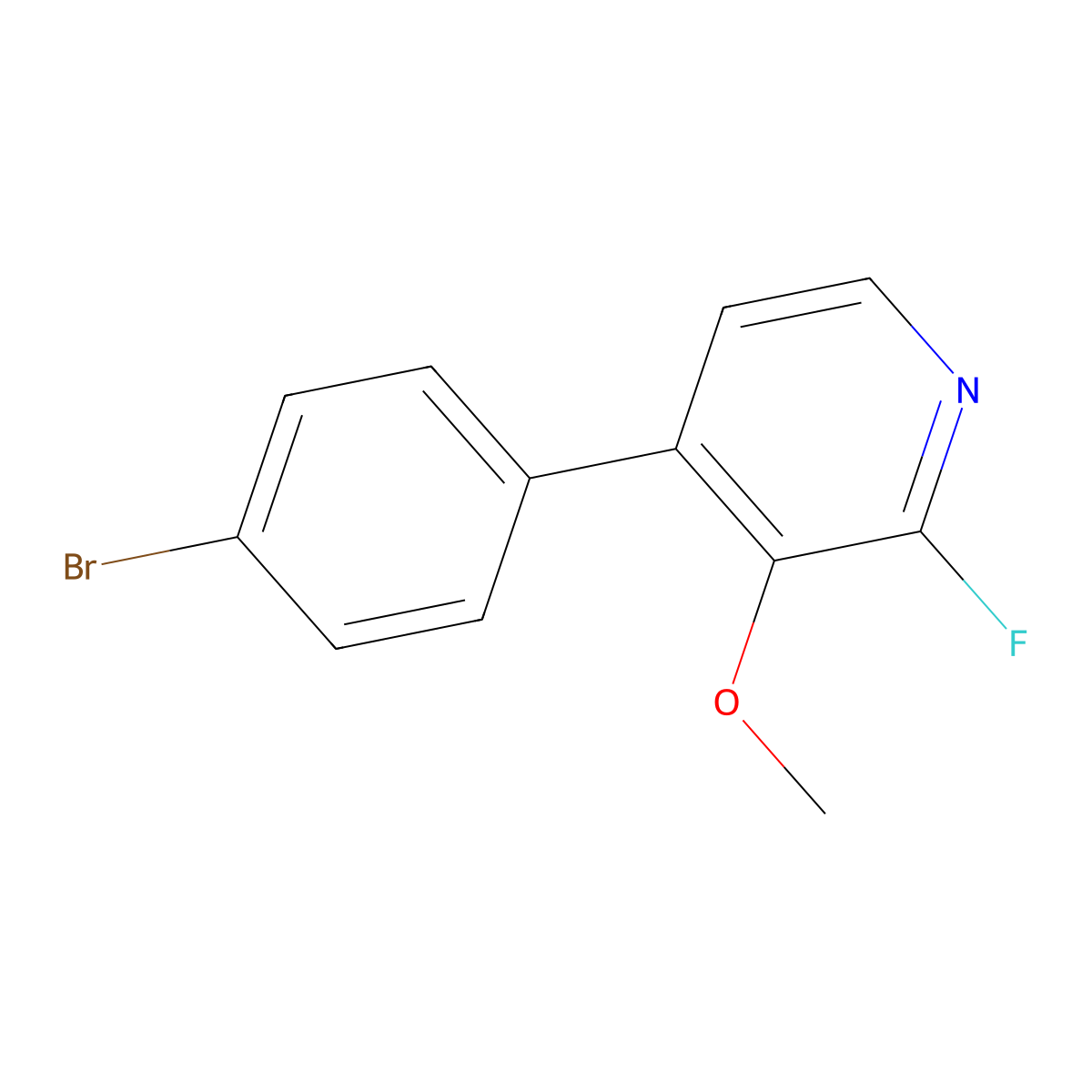4-(4-Bromophenyl)-2-fluoro-3-methoxypyridine molecular structure, CAS 2635937-70-9