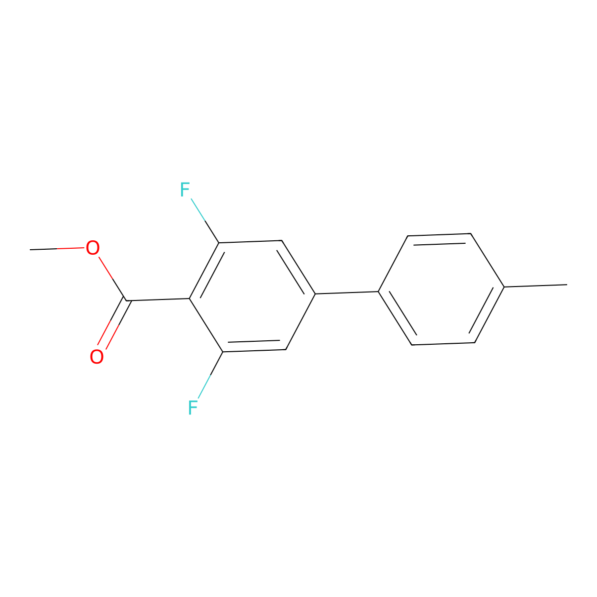 Methyl 3,5-difluoro-4'-methyl-[1,1'-biphenyl]-4-carboxylate molecular structure, CAS 2635937-72-1