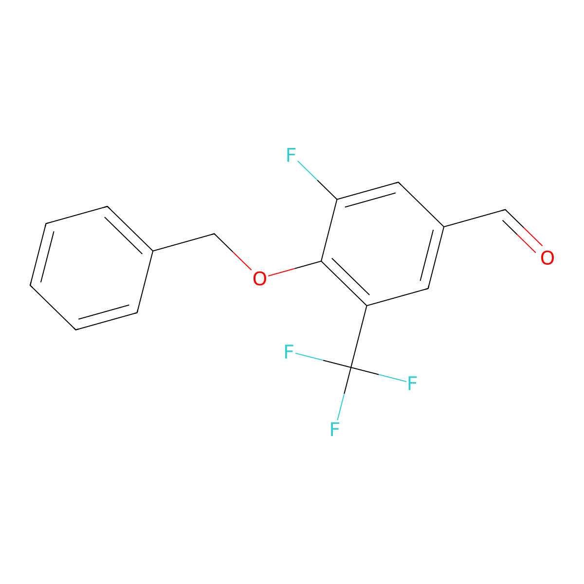 4-(Benzyloxy)-3-fluoro-5-(trifluoromethyl)benzaldehyde molecular structure, CAS 2635937-73-2