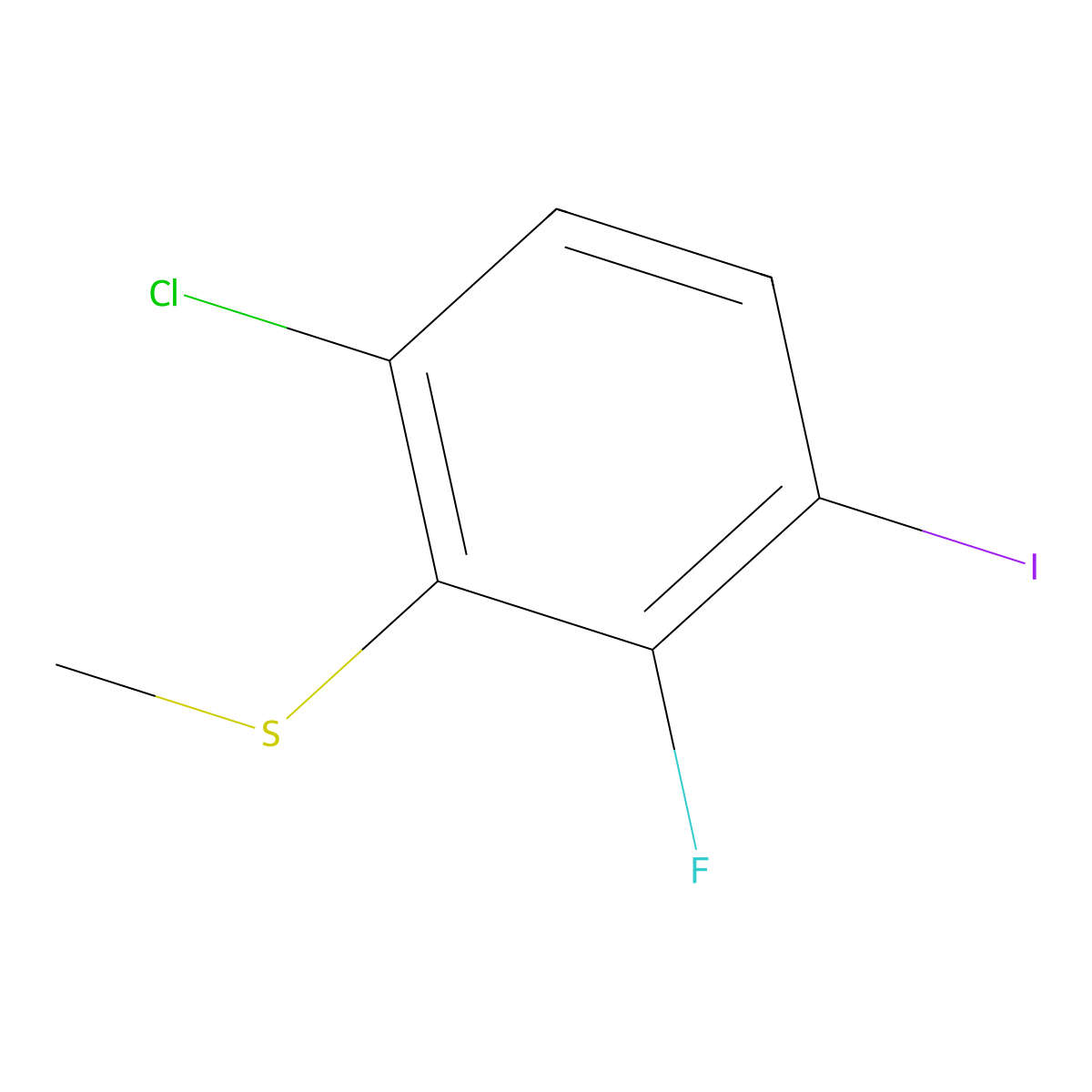 (6-Chloro-2-fluoro-3-iodophenyl)(methyl)sulfane molecular structure, CAS 2635937-76-5