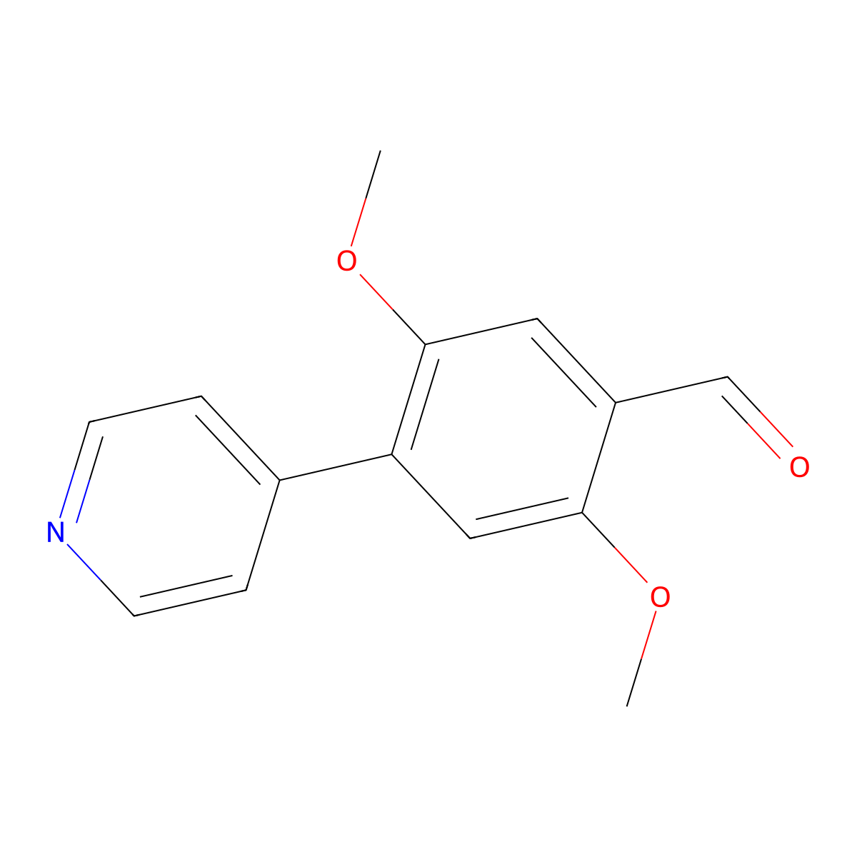 2,5-Dimethoxy-4-(pyridin-4-yl)benzaldehyde molecular structure, CAS 2635937-81-2