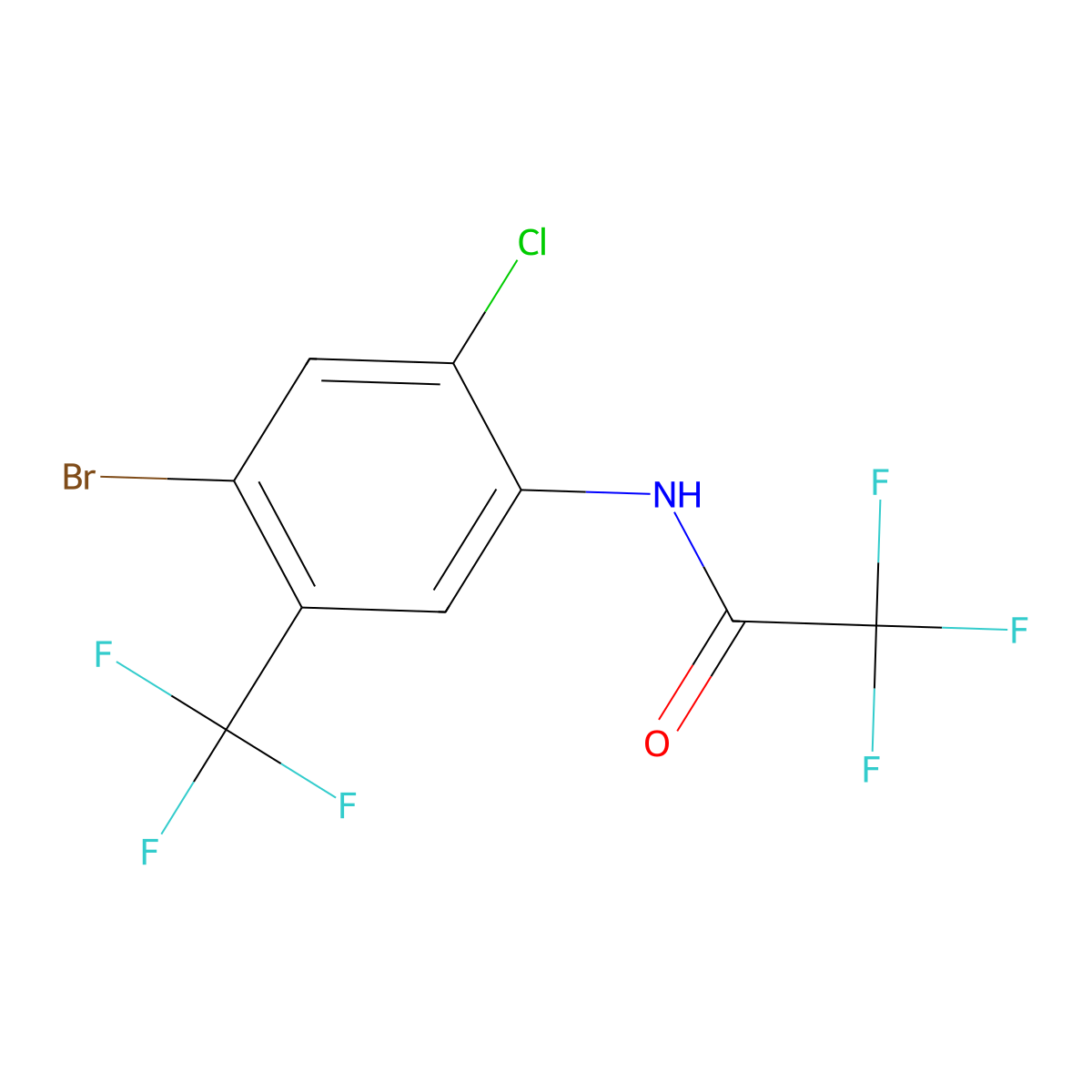 N-(4-Bromo-2-chloro-5-(trifluoromethyl)phenyl)-2,2,2-trifluoroacetamide molecular structure, CAS 2635937-82-3