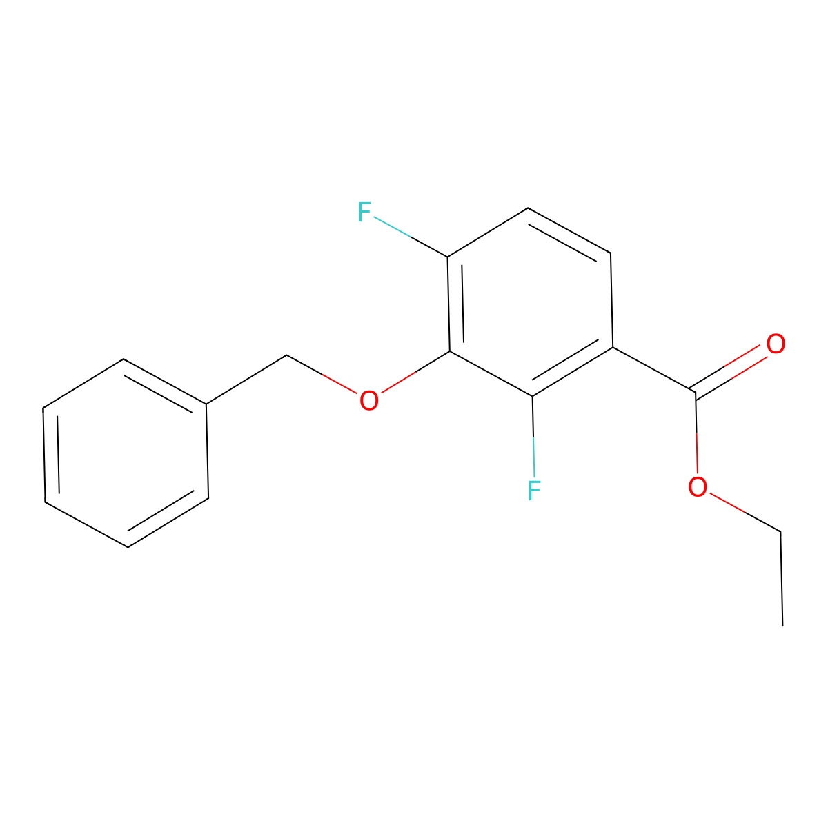 Ethyl 3-(benzyloxy)-2,4-difluorobenzoate molecular structure, CAS 2635937-86-7