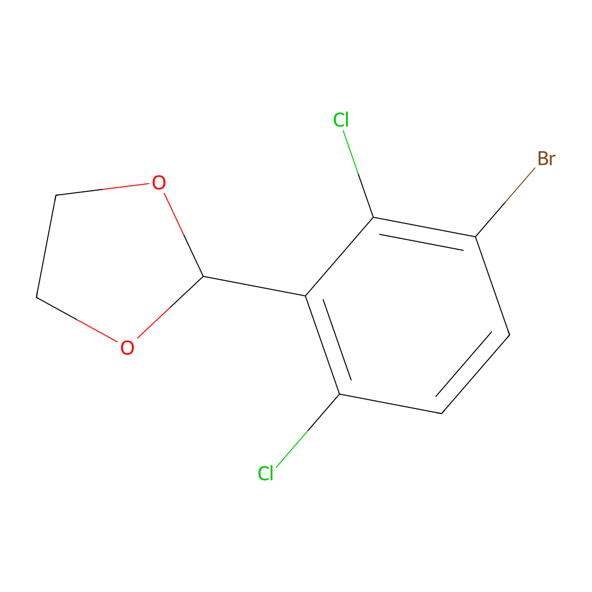2-(3-Bromo-2,6-dichlorophenyl)-1,3-dioxolane molecular structure, CAS 2635937-88-9