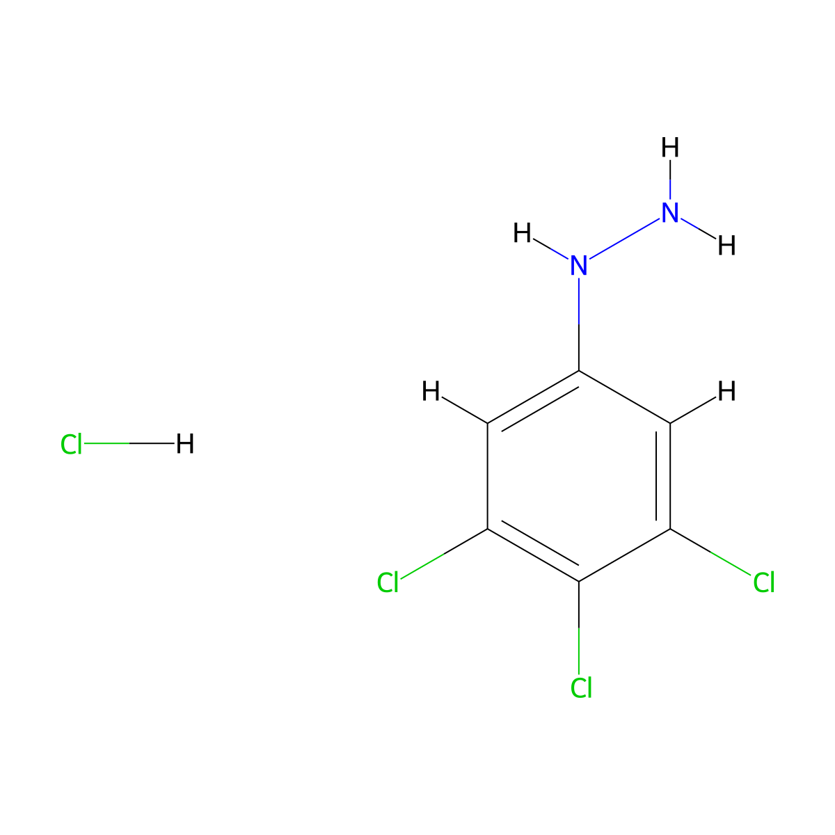 Hydrazine, (3,4,5-trichlorophenyl)-, hydrochloride molecular structure, CAS 2636-73-9