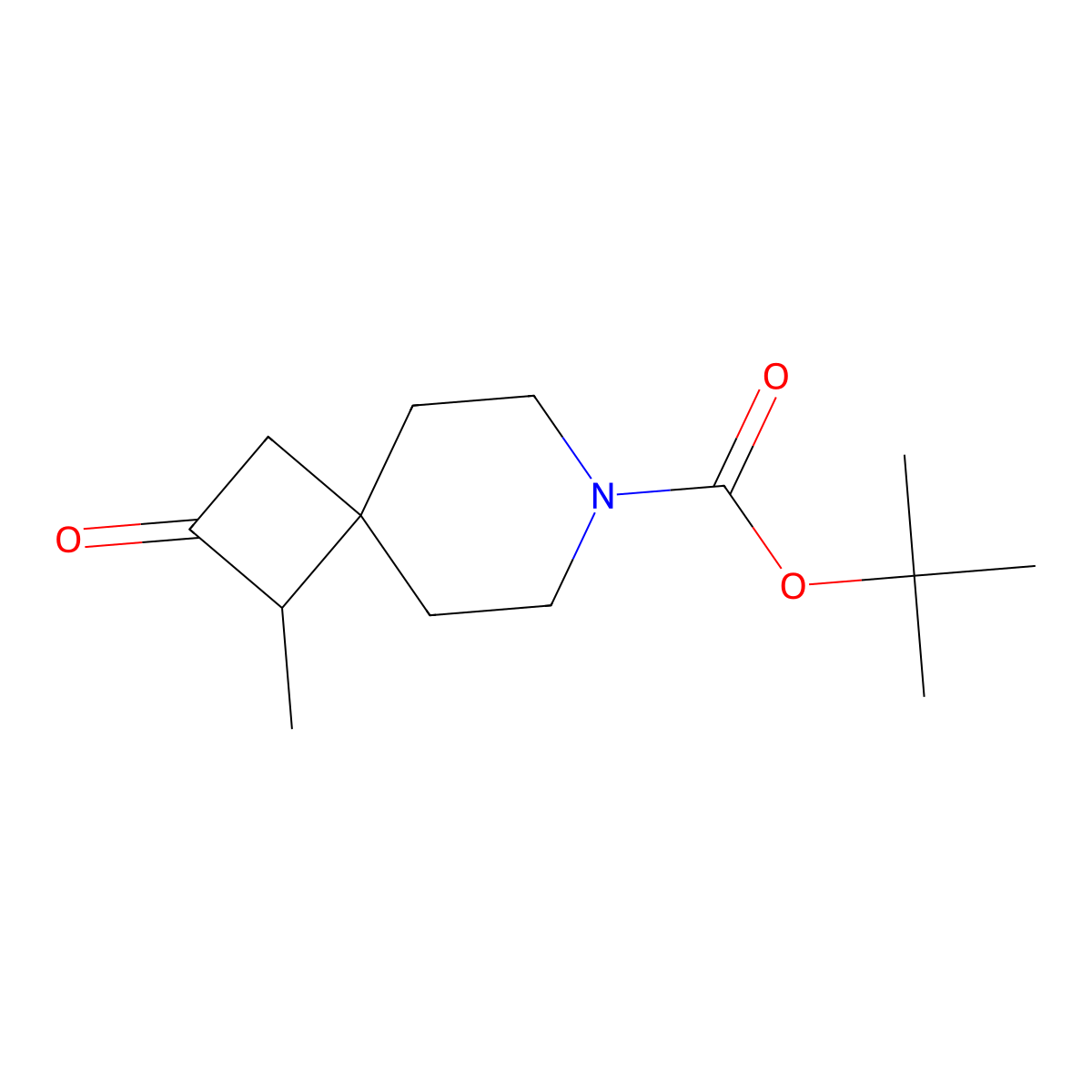 Tert-butyl 1-methyl-2-oxo-7-azaspiro[3.5]nonane-7-carboxylate molecular structure, CAS 2636044-29-4
