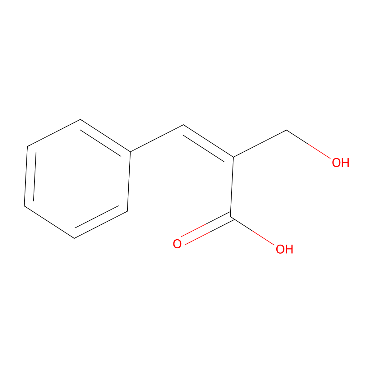 2-Hydroxymethyl-3-phenyl-acrylic acid molecular structure, CAS 26364-56-7