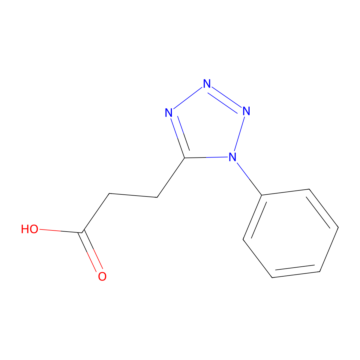 3-(1-phenyl-1H-1,2,3,4-tetrazol-5-yl)propanoic acid molecular structure, CAS 26366-02-9