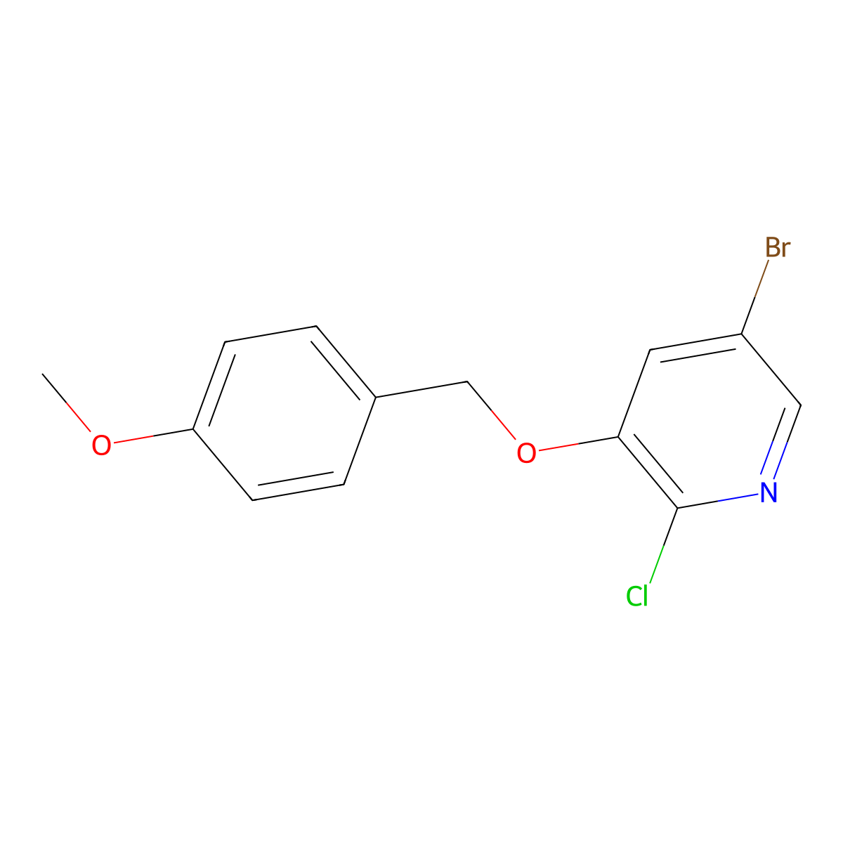 5-Bromo-2-chloro-3-((4-methoxybenzyl)oxy)pyridine molecular structure, CAS 2636671-50-4