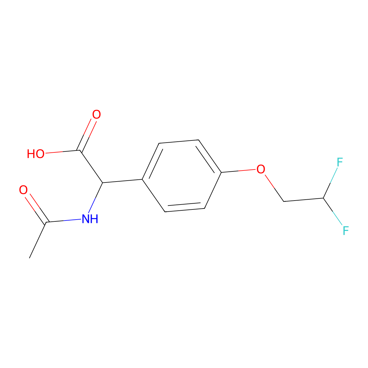 2-[4-(2,2-Difluoroethoxy)phenyl]-2-acetamidoacetic acid molecular structure, CAS 2636732-25-5