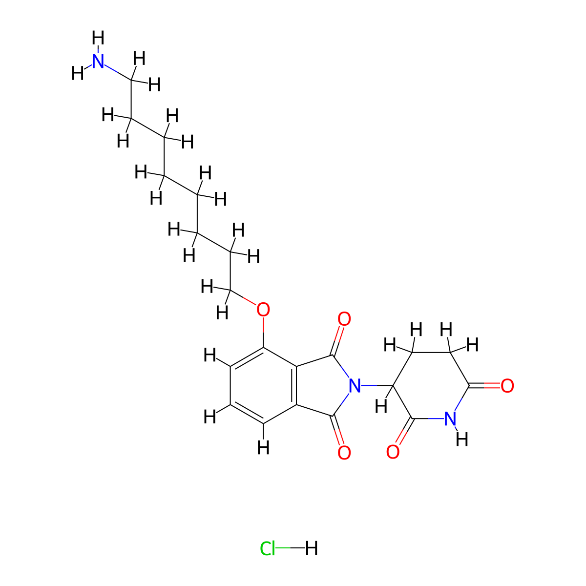 Thalidomide-O-C8-NH2 hydrochloride molecular structure, CAS 2636798-38-2
