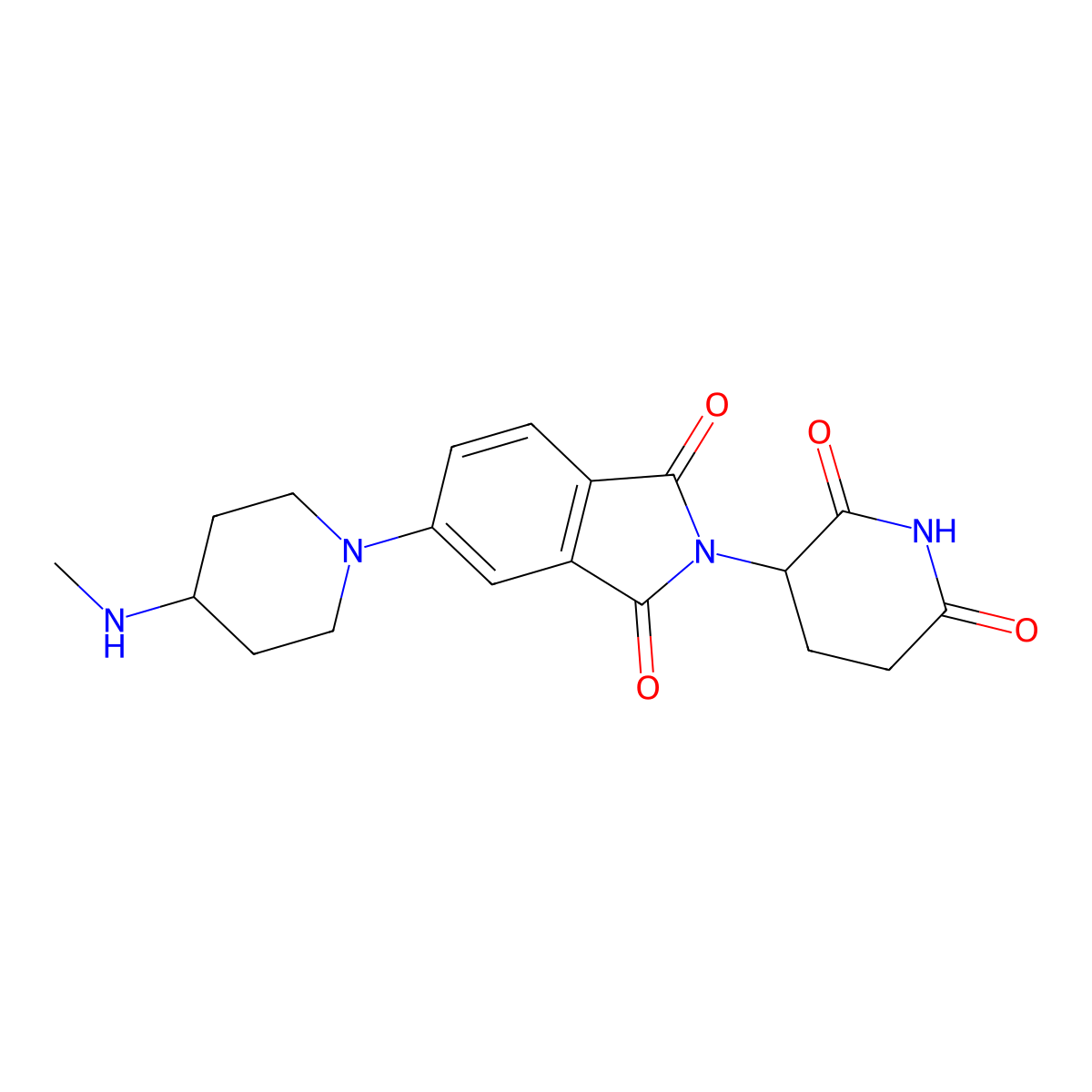 2-(2,6-Dioxopiperidin-3-YL)-5-(4-(methylamino)piperidin-1-YL)isoindoline-1,3-dione molecular structure, CAS 2636798-53-1