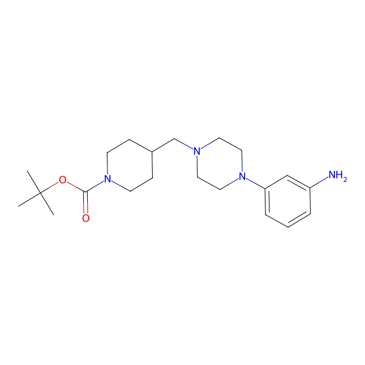 tert-Butyl 4-((4-(3-aminophenyl)piperaZin-1-yl)methyl)piperidine-1-carboxylate molecular structure, CAS 2636798-59-7